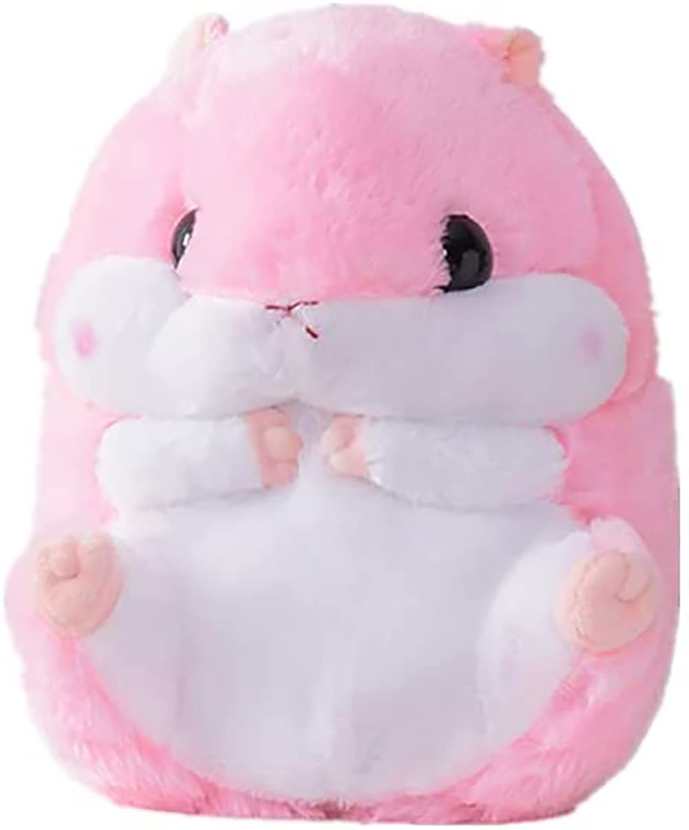 Cute Pink Hamster Plushie Toy - Soft Stuffed Animal Pillow for Kids, 15.7