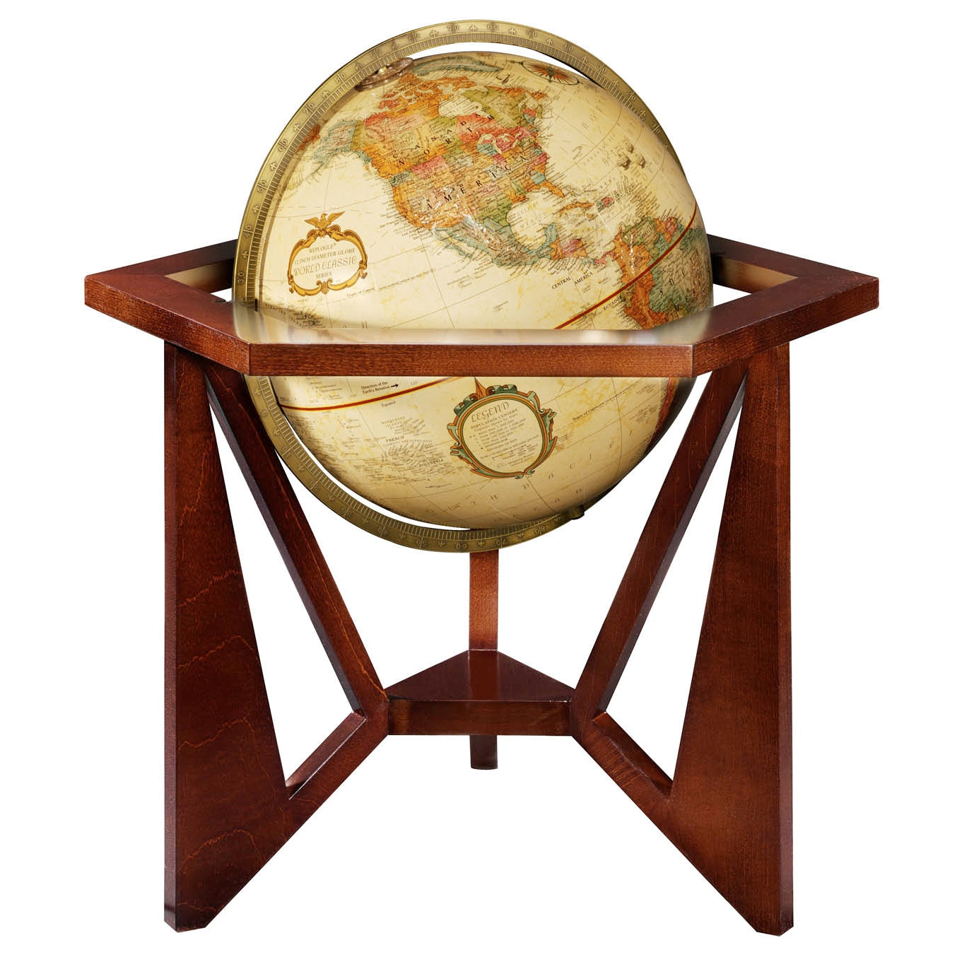 San Marcos Hotel 12-Inch Desktop Globe - Vintage World Map Decoration for Office, Study Room & Travel Lovers