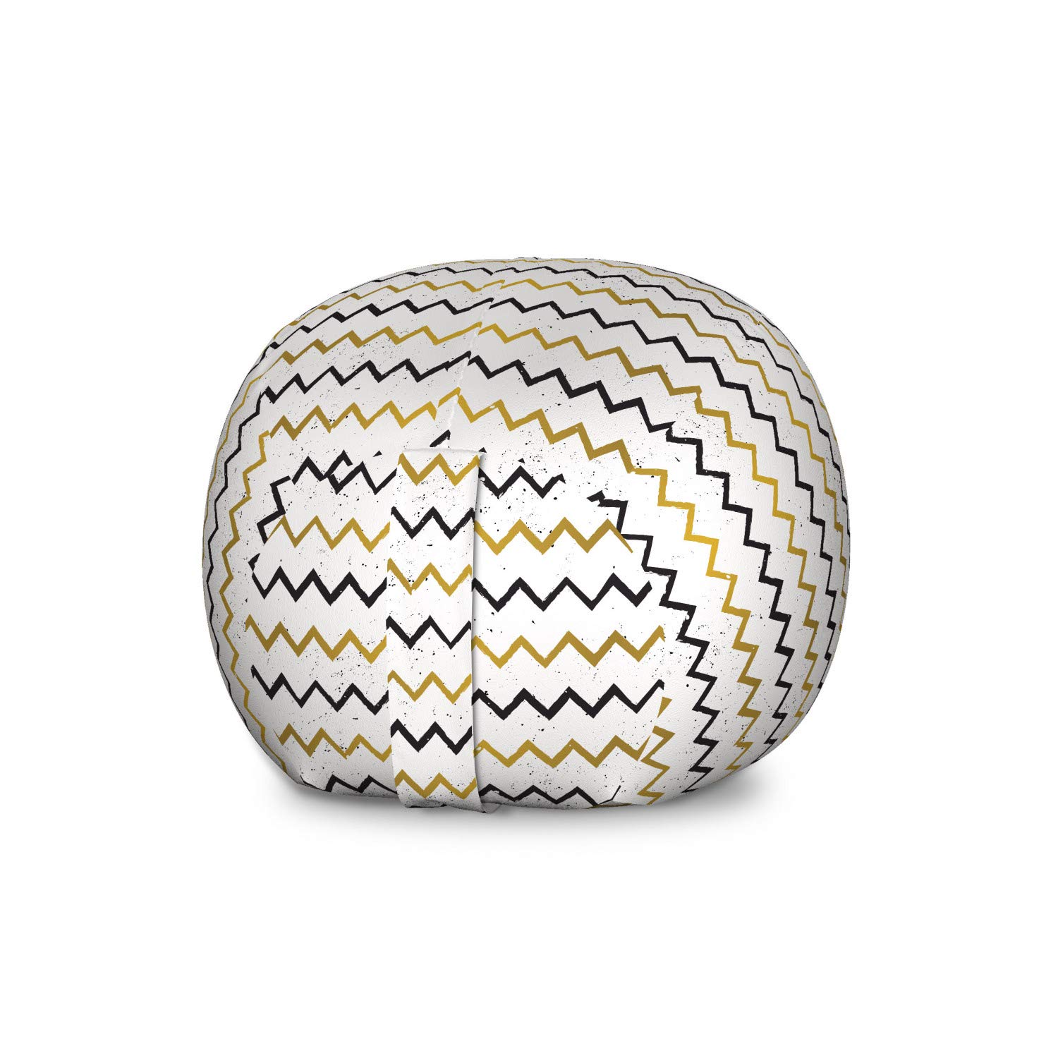Ambesonne Abstract Toy Storage Bag Chair - Large Washable Organizer for Stuffed Animals - Chevron Zigzag Grunge Design in Coffee Charcoal Grey | Perfect for Kids' Room, Playroom & Nursery Organization