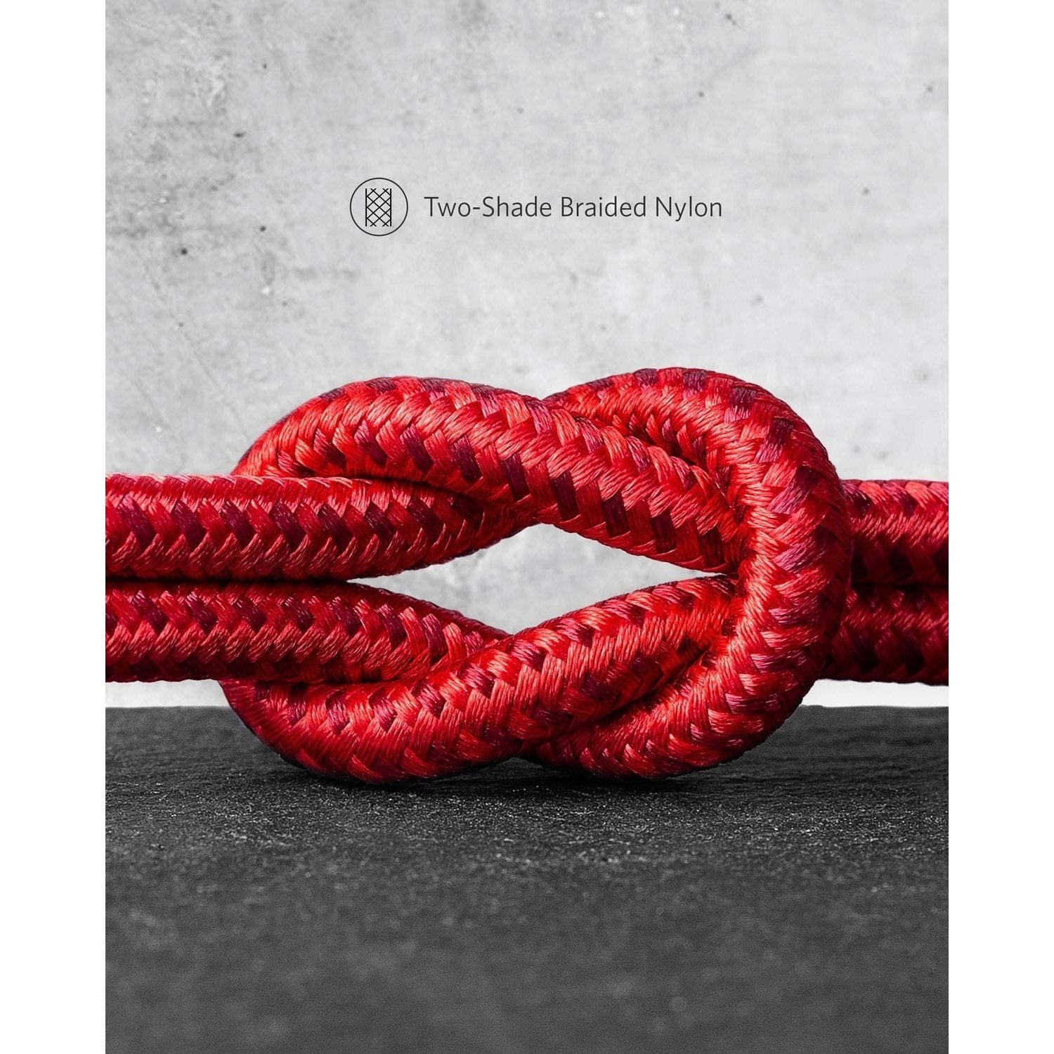 Anker PowerLine+ II 1.8m USB-C to USB-A 2.0 Fast Charging Cable - Durable Nylon Braided Red Charger Cord for Smartphones, Tablets & Laptops - Perfect for Home, Office & Travel Use