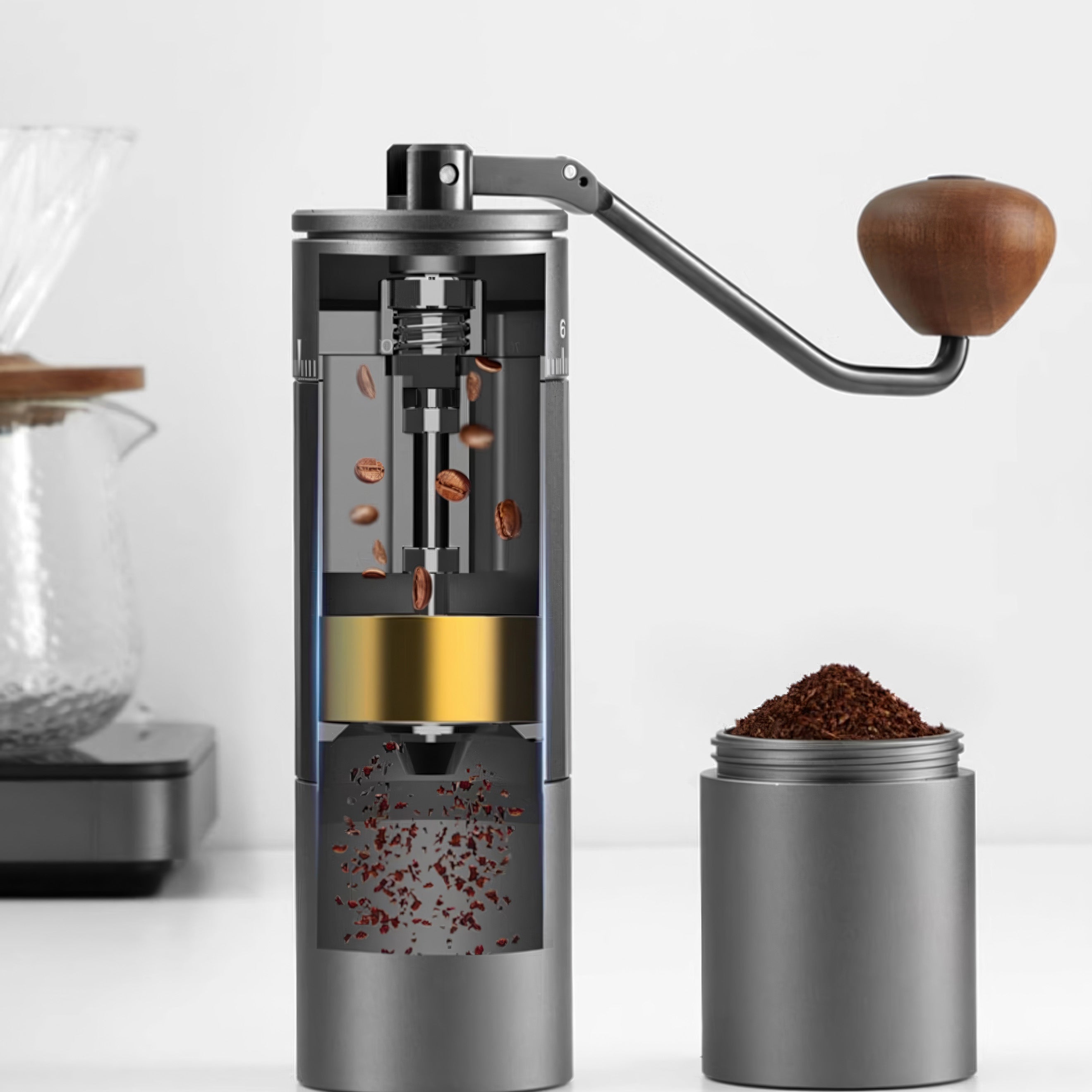 Premium Z5 X Fold Manual Coffee Grinder - Adjustable Ceramic Burr, Portable Hand Crank Mill for Espresso, French Press & Pour Over - Perfect for Camping, Travel & Home Brewing