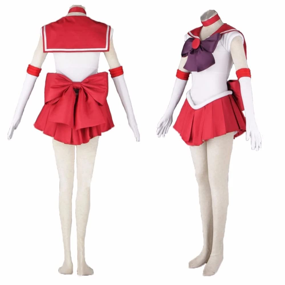 Anime Sailor Mars Cosplay Costume Set with Dress, Gloves & Bows - Custom Made for Kids & Adults - Perfect for Halloween, Cosplay Events & Anime Conventions