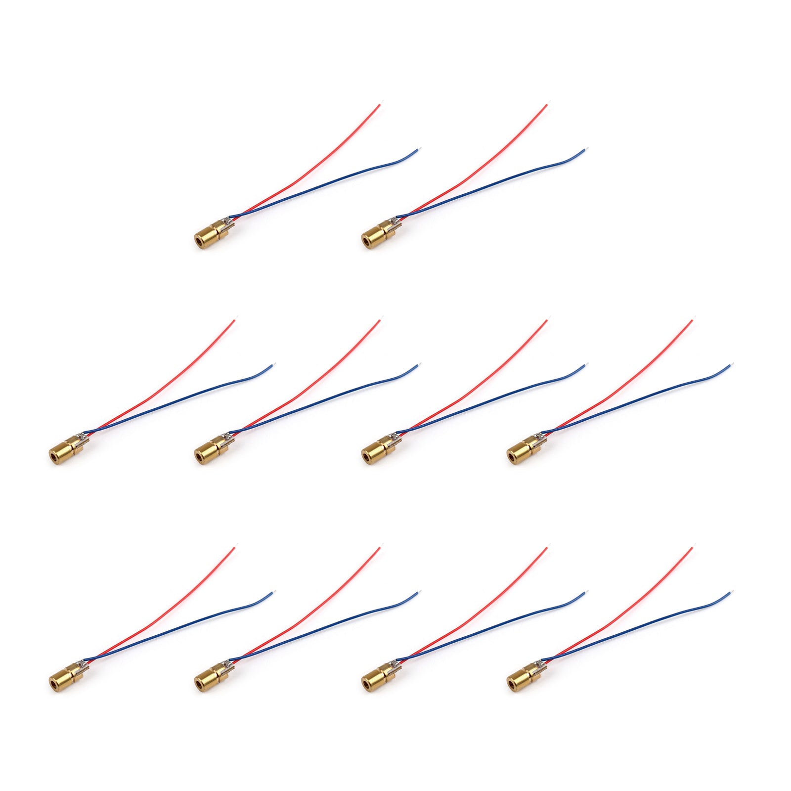 100Pcs 650nm 6mm 5V 5mW Red Laser Diode Module - Mini Dot Laser Head for DIY Projects, Science Experiments, and Laser Pointers (WL)