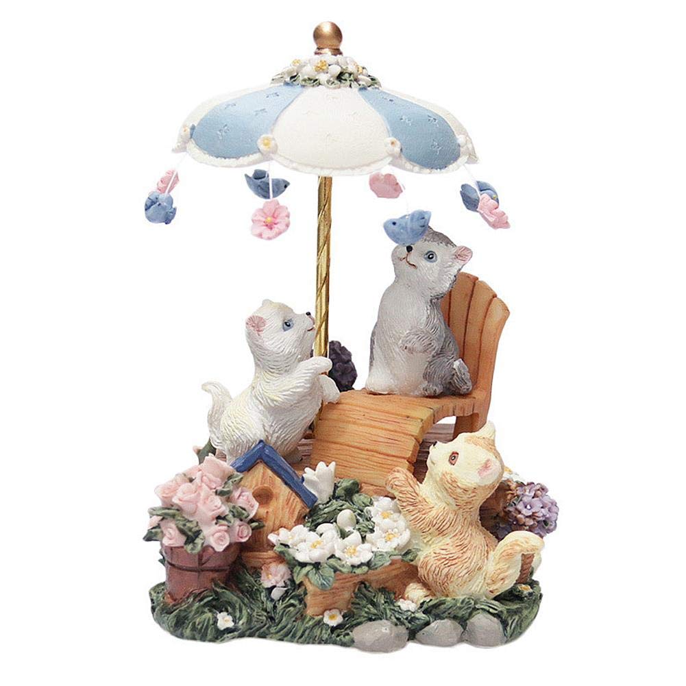 Cat Music Box - Cute Resin Kitty Musical Jewelry Box with Romantic Melody | Personalized Birthday Gift for Girlfriend, Valentine's Day Present, Christmas Decoration for Kids | Perfect for Bedroom Decor, Nursery Room, Wedding Favors and Special Occasions