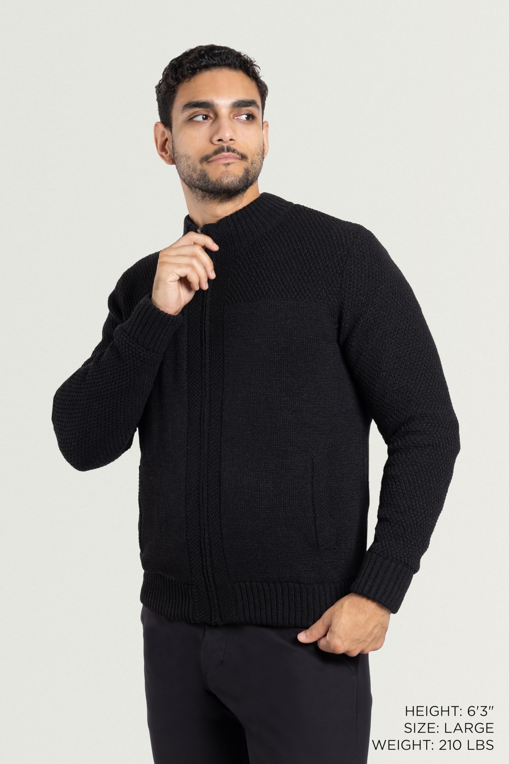 X RAY Men's Slim Fit Zip Up Cardigan Sweater - Lightweight Knit Jacket for Spring & Fall (Big & Tall Sizes) | Casual Wear, Office Outfits & Layering Essential