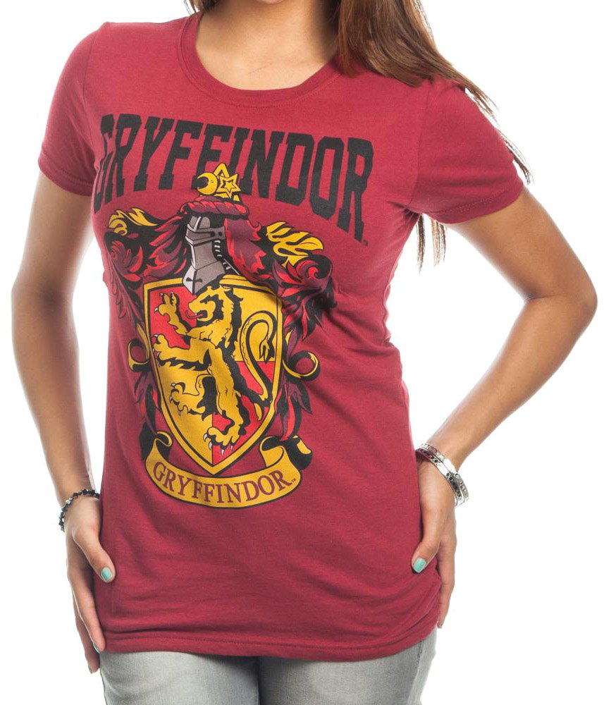 Harry Potter Gryffindor Red T-Shirt for Teens & Juniors - Large Size, Soft Cotton, Official Licensed Merchandise - Perfect for Halloween, Cosplay & Harry Potter Fans Gift