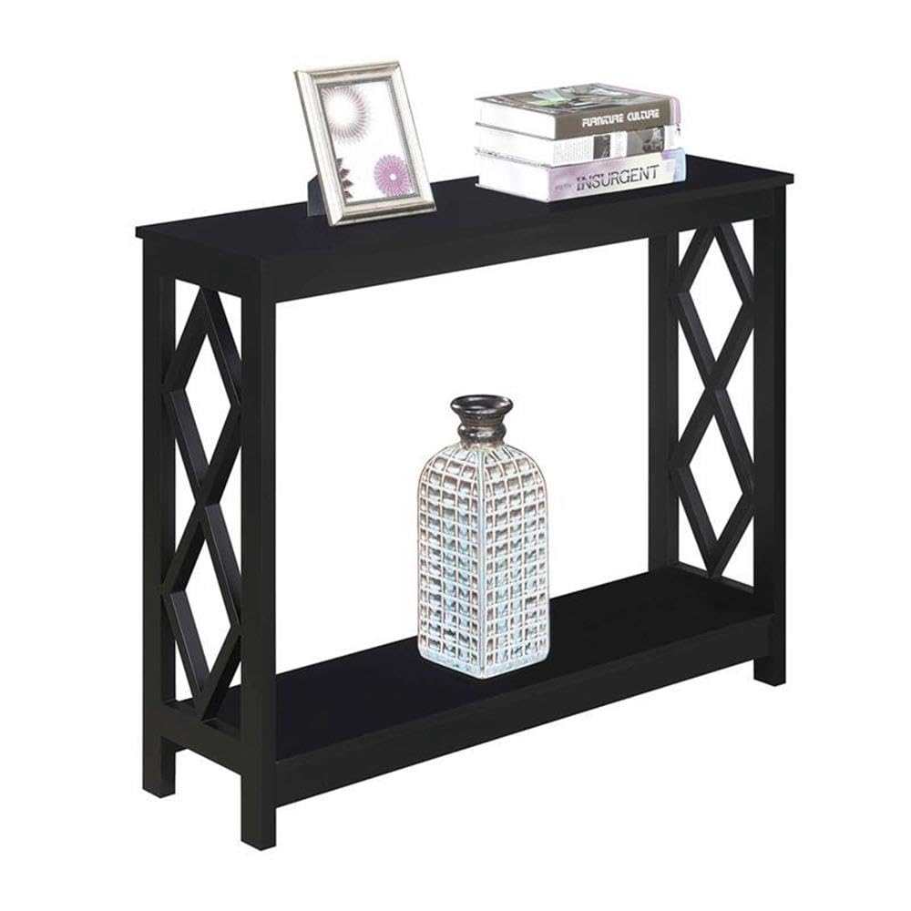 Pemberly Row Modern Black Wood Console Table - Stylish Entryway & Hallway Furniture for Home Decor