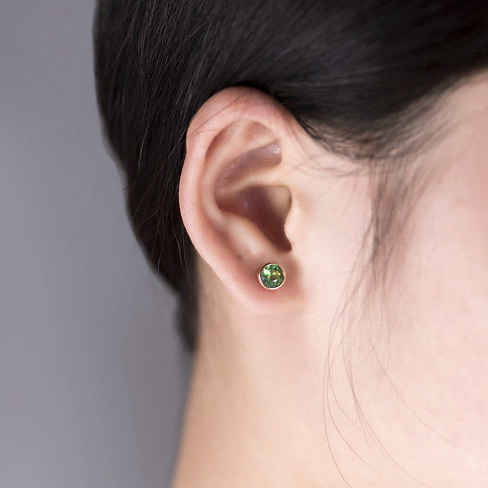 18ct Rose Gold Earrings for Women - 0.95ct Round Tsavorite Stud Earrings | Elegant Jewelry Gift for Birthday, Anniversary & Special Occasions