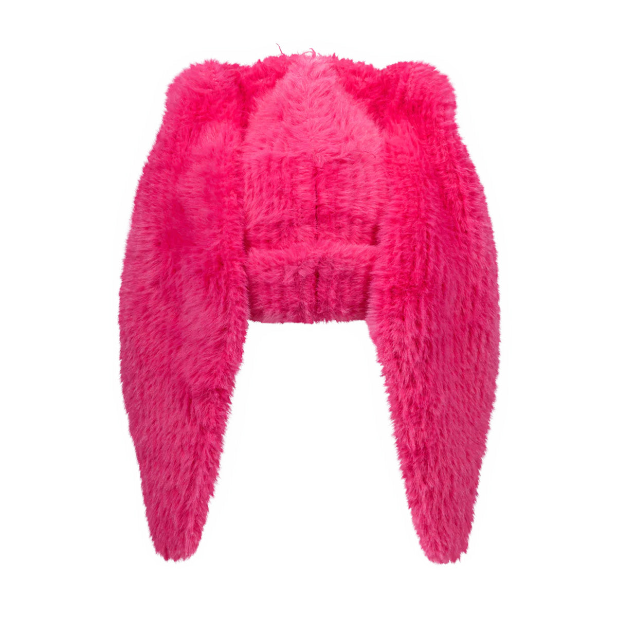 Fluffy Chunky Rabbit Beanie Hat for Women - Soft Pink Winter Knit Hat with Bunny Ears - Perfect for Cold Weather, Outdoor Activities, and Cute Outfits