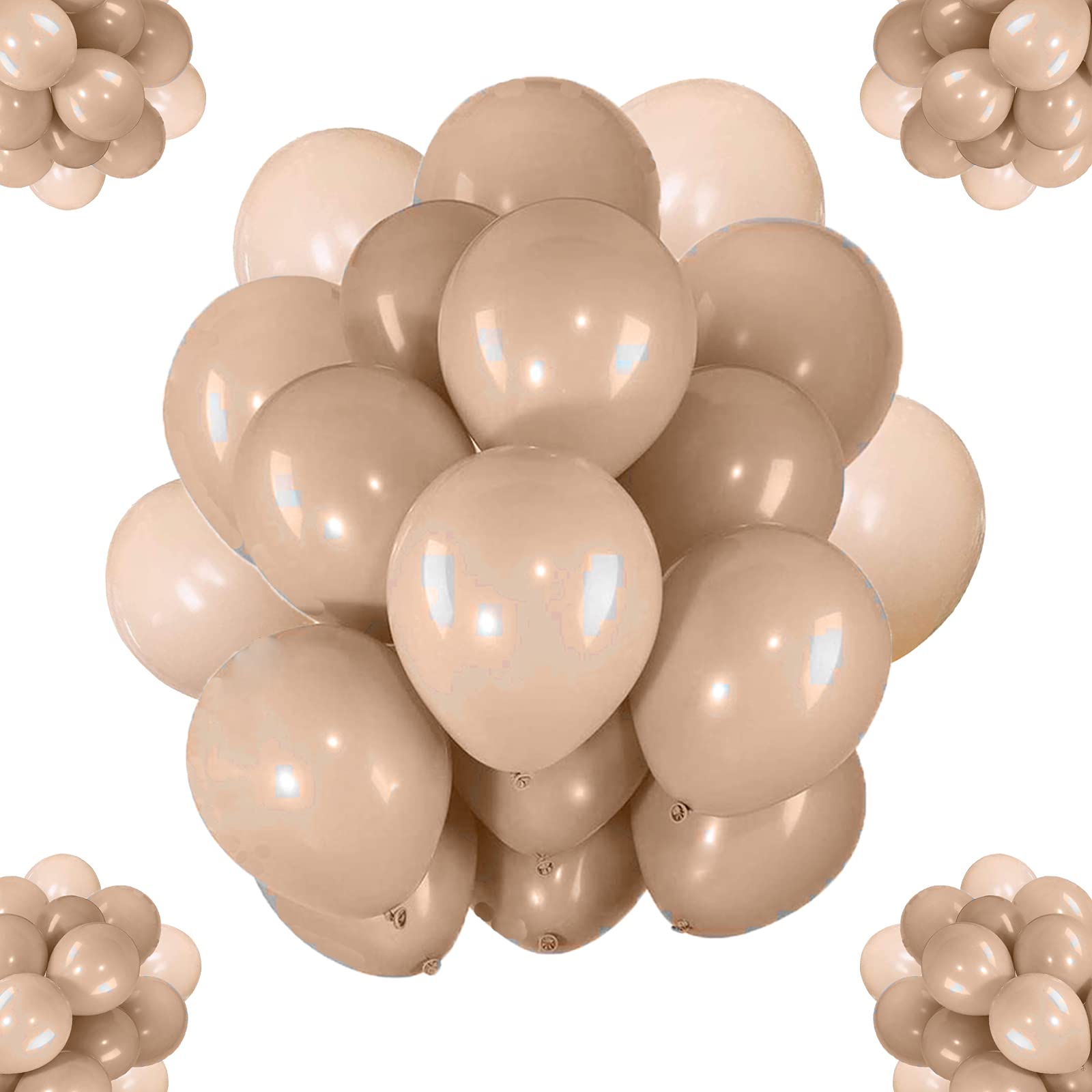 50pcs 5-Inch Champagne Balloons Kit - Skin Tone Party Balloons for Birthday, Wedding, Baby Shower & Events - Elegant Blush Decorations for Girls, Kids & Adults