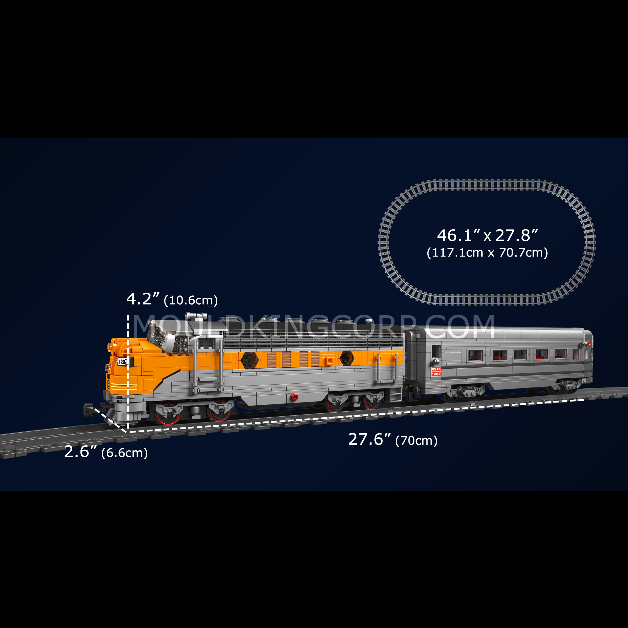 Mould King 12018 USA EMD F7 WP Diesel Locomotive Building Blocks Set - 1,541 Pieces for Adults & Kids | Perfect for Train Enthusiasts, Collectors & STEM Learning