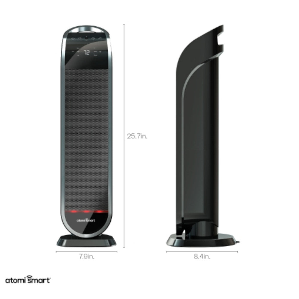 ATOMI AT1513 Smart WiFi Ceramic Tower Heater with Remote Control - 1500W Fast Heating, Energy Efficient, Quiet Operation for Home & Office - Blemished Package - Perfect for Bedroom, Living Room & Workspace