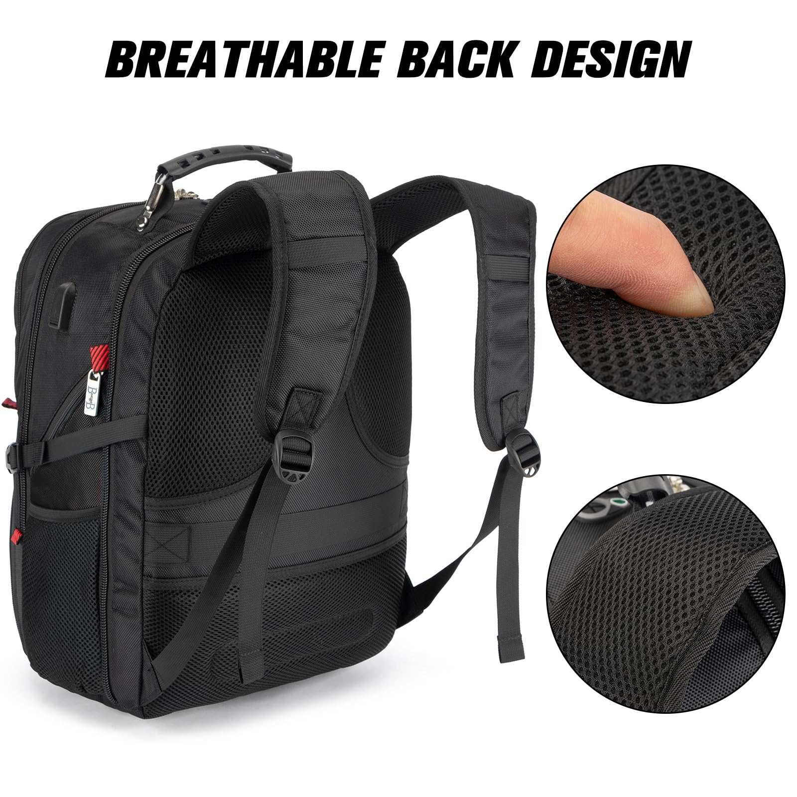 Boardingblue 17x13x8 Inch Under Seat Travel Backpack for Men & Women - Lightweight Laptop College Backpack Fits JetBlue, Spirit, Frontier Airlines - Perfect for Business Trips, Commuting & College (Black)