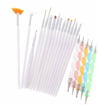 Lakyou Glow Professional 20-Piece Nail Art Dotting Tool Set - UV Gel Polish Brush Pen Kit for Acrylic & Nail Design (Multicolor) | Perfect for Salon, Home Manicure & DIY Nail Art