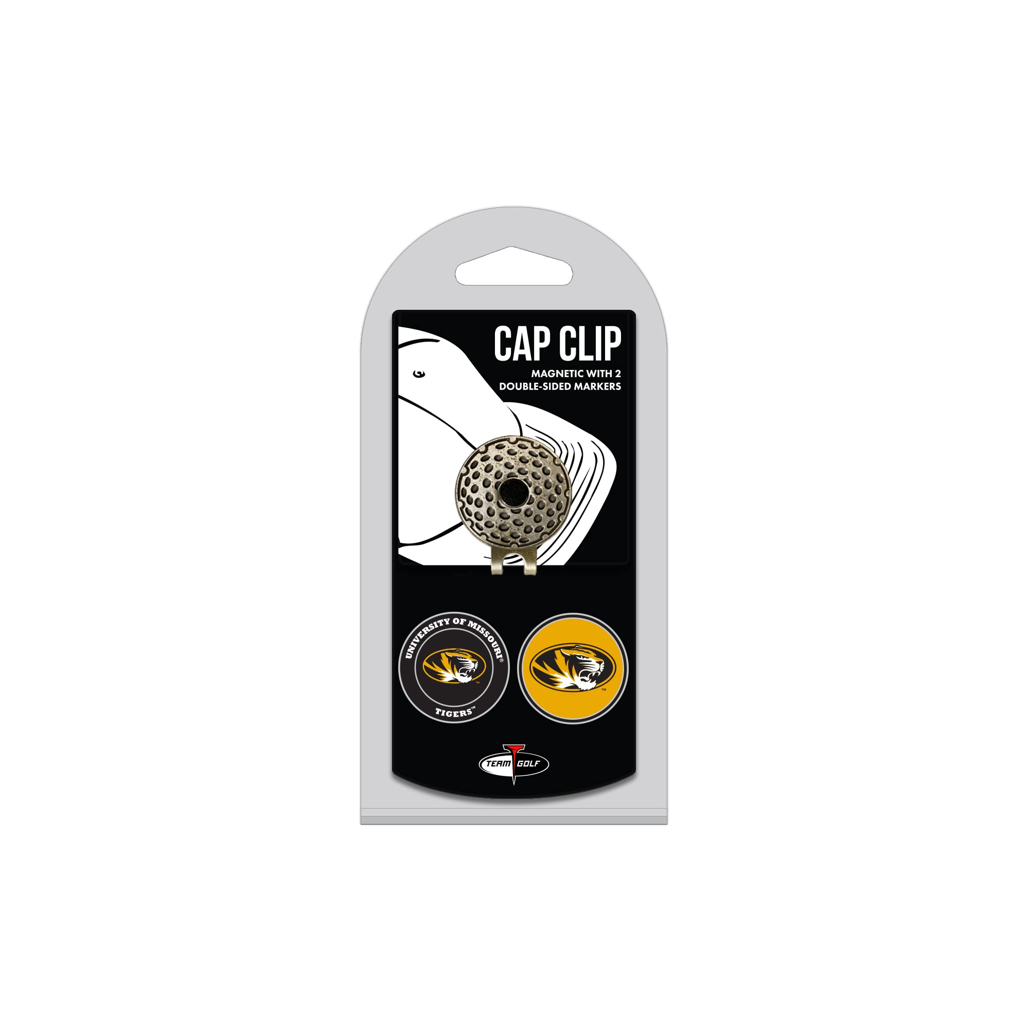 Team Golf NCAA Golf Cap Clip with 2 Removable Double-Sided Enamel Magnetic Ball Markers - Easy Hat Attachment for Golfers | Perfect for Golf Tournaments, Practice & Outdoor Sports