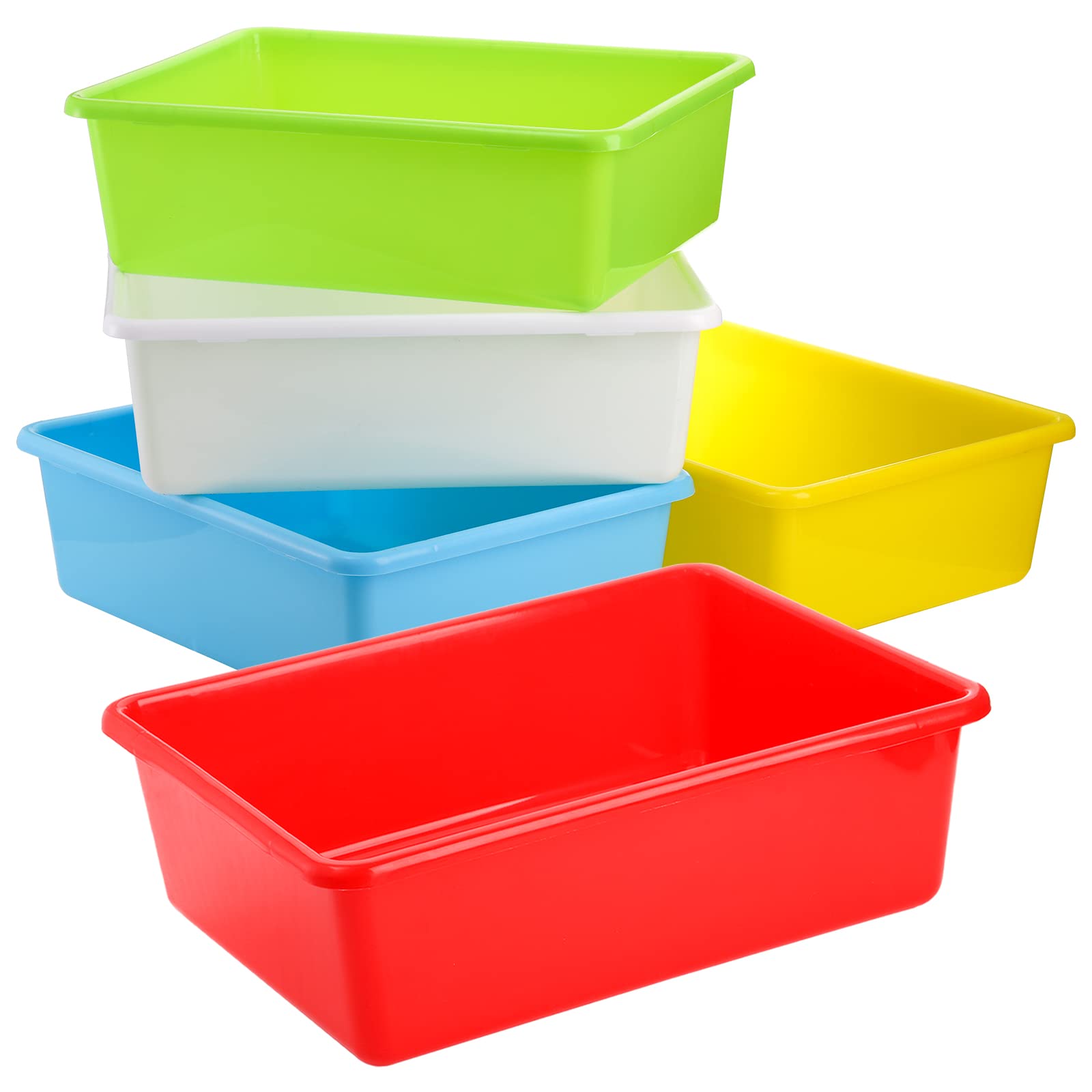 WUWEOT 5-Pack Large Plastic Storage Bins - 15