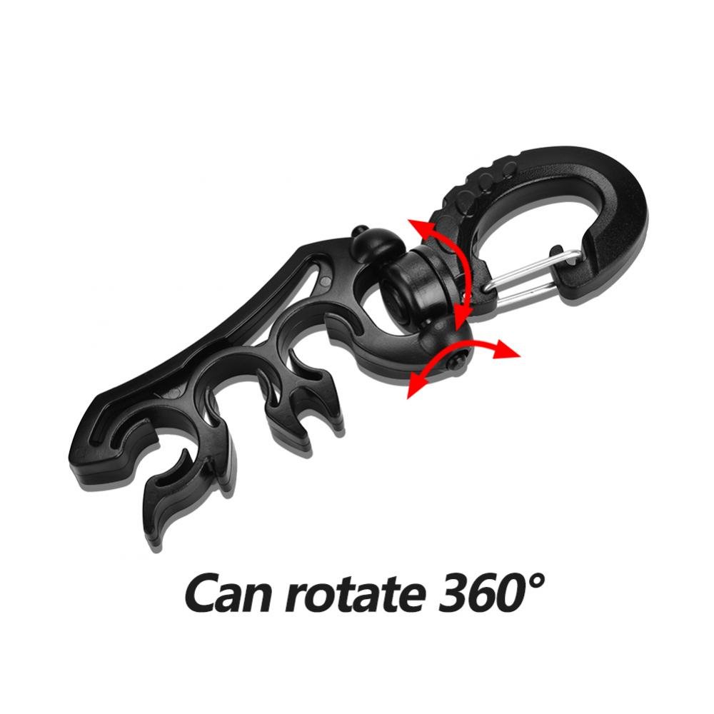 Premium Stainless Steel Diving Hose Holder with Clip Buckle Hook - Secure Snorkeling & Scuba BC Hose Organizer (Black) - Perfect for Underwater Adventures, Hookah Diving & Marine Equipment Storage