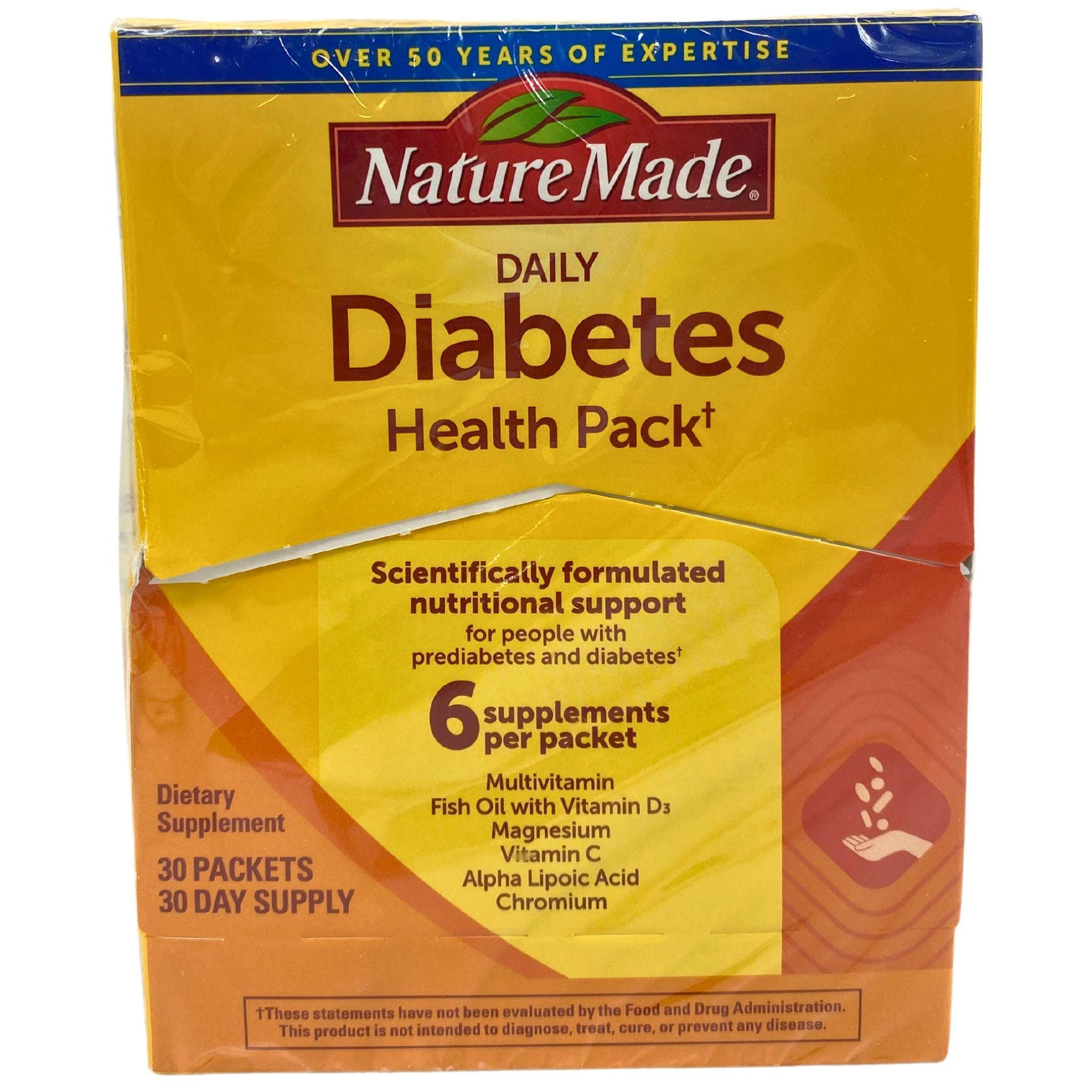 Nature Made Daily Diabetes Health Pack - 30 Count | Blood Sugar Support Supplement with Vitamins & Minerals | Ideal for Diabetics & Healthy Lifestyle
