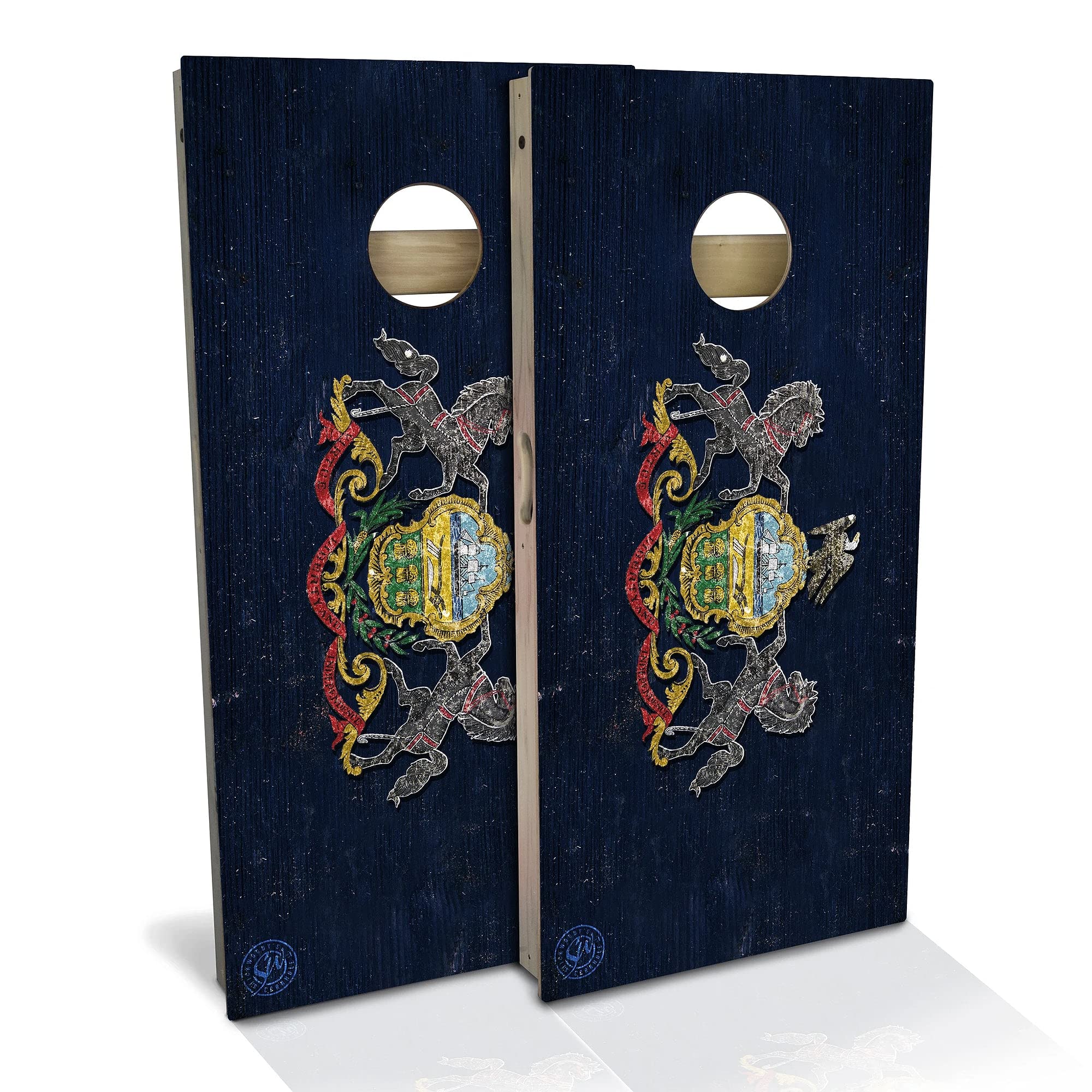 Premium Pennsylvania Flag Cornhole Set - Solid Wood Custom Cornhole Boards - Made in USA - Choose Size & Accessories - Perfect for Tailgating, Backyard BBQs & Game Nights