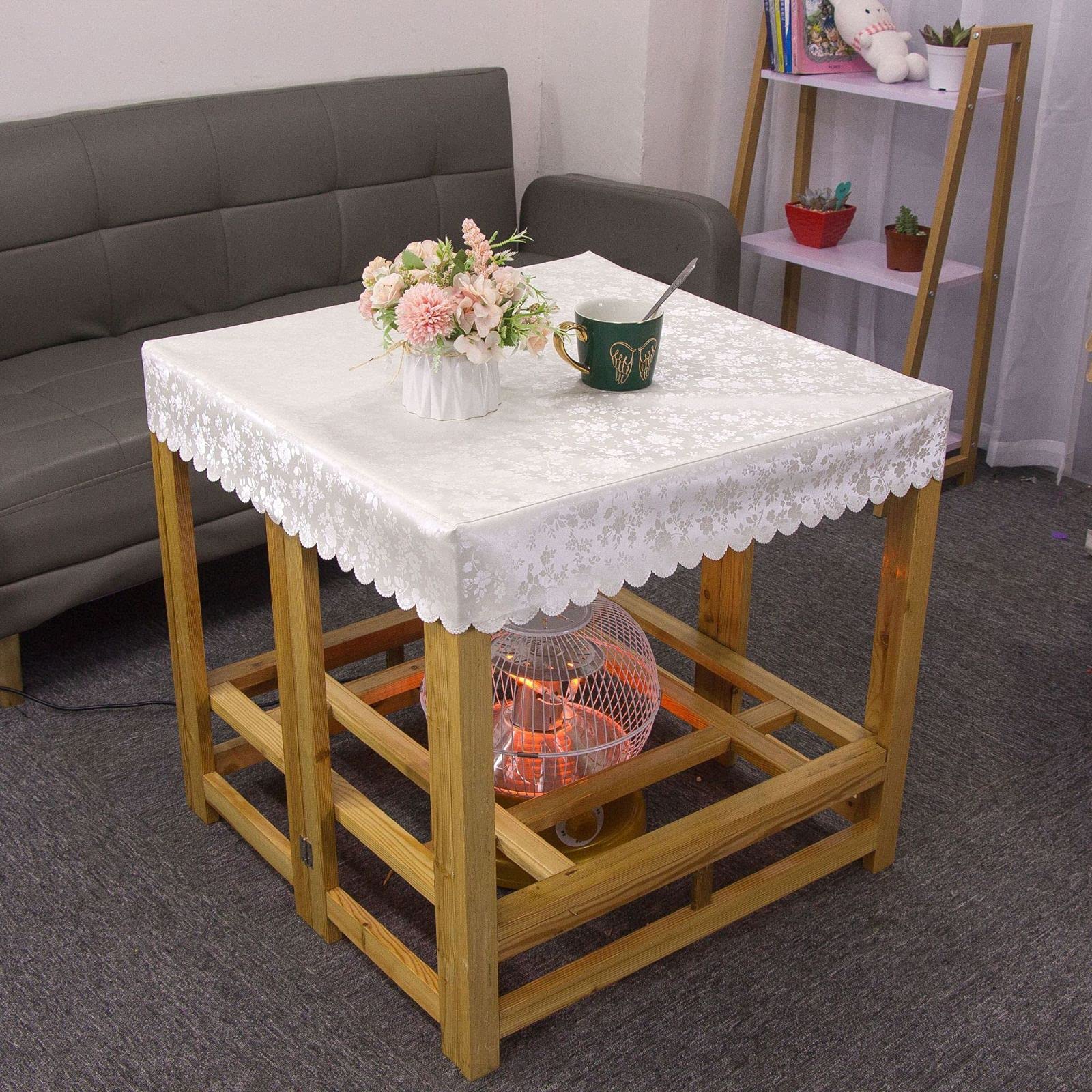 LIUJIU Heavy-Duty PVC Tablecloth - Waterproof & Easy Clean Plastic Table Cover (51x71 Inches) for Indoor/Outdoor Use - Perfect for Family Parties, Holidays, Dining & Picnics