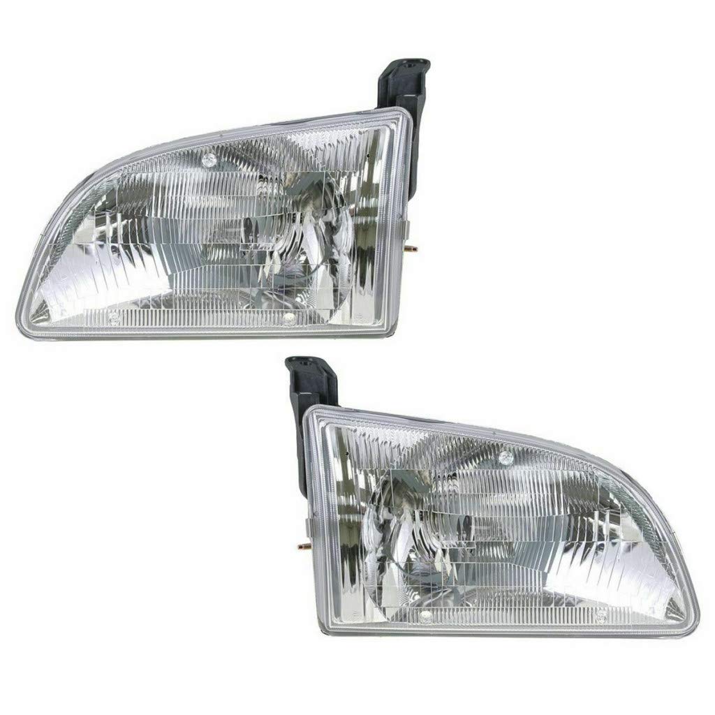 1998-2000 Toyota Sienna Headlight Assembly Pair - Driver & Passenger Side (TO2502123 TO2503123) | OEM 81150-08010 81110-08010 Replacement | Perfect for Night Driving & Foggy Conditions