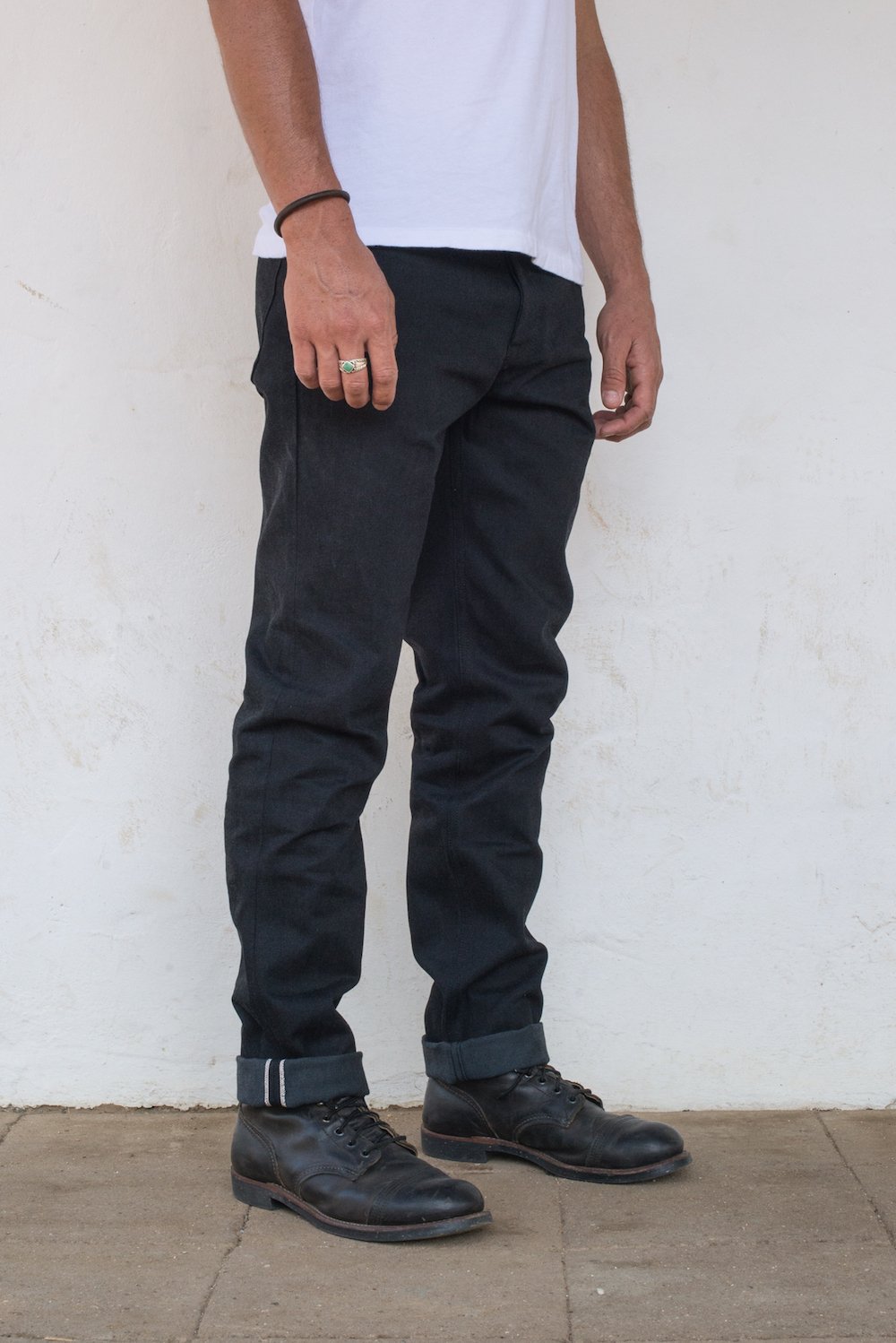 Freenote Portola Taper Raw 14.25 OZ Black Grey Selvedge Denim Jeans - Premium Men's Slim Fit Pants for Casual Wear & Night Out