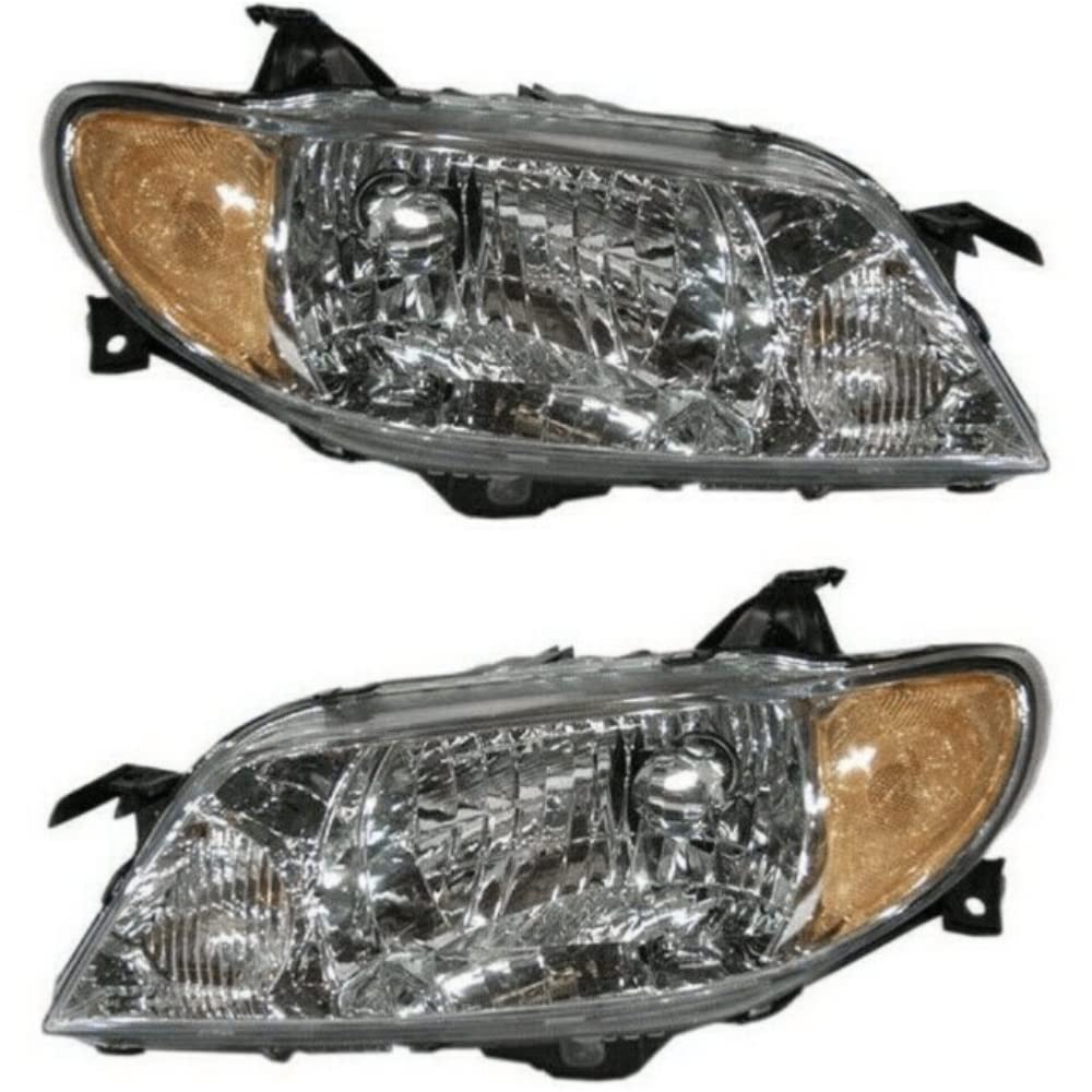 BYEHAV Car Headlight Assembly Set - Left & Right with Aluminum Bezel - Compatible with MA2503119 MA2502119 BL8D510L0D BL8D510K0D 12738745 - Perfect for Night Driving & Vehicle Restoration