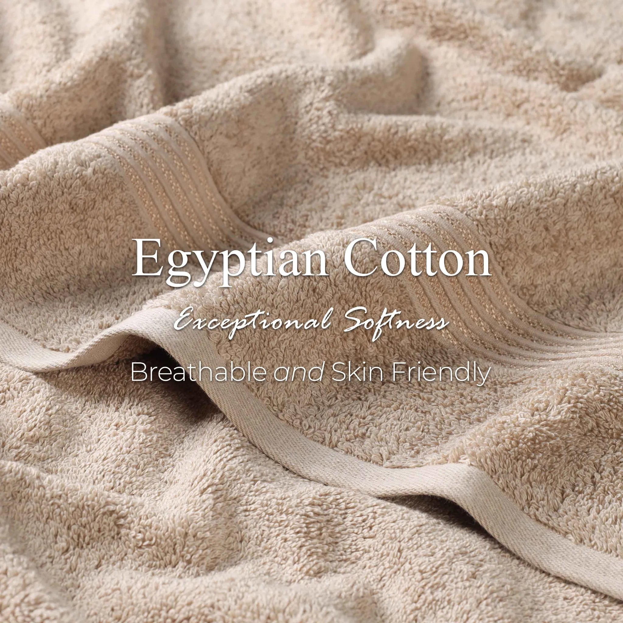 Premium 100% Egyptian Cotton Plush Hand Towels - Ultra Soft & Absorbent Bath Towel Set of 8 for Bathroom, Kitchen & Spa Luxury (24x16 Inches)