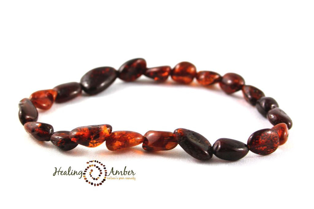 Natural Baltic Amber Healing Bracelet for Adults - Stress Relief & Pain Management - Perfect for Yoga, Meditation & Daily Wear