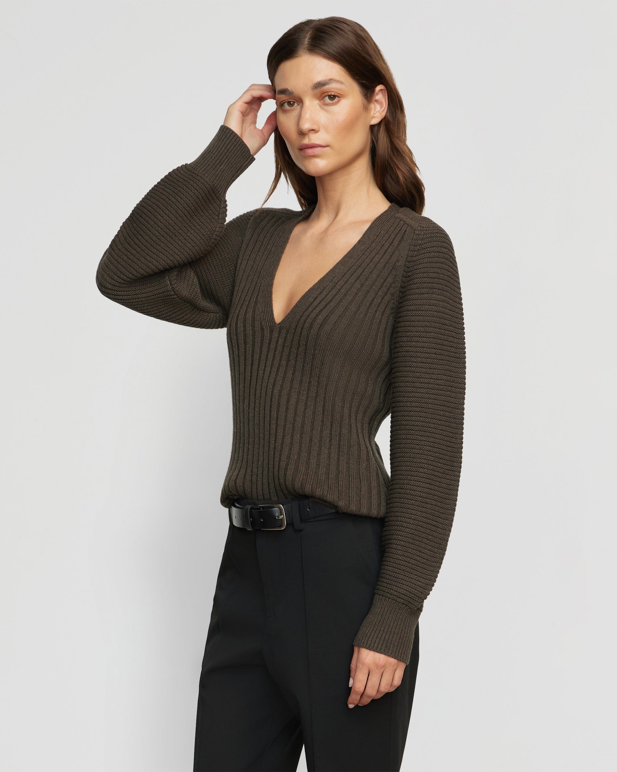 Sanne Ottoman Knit V Neck Sweater for Women - Soft Casual Pullover Sweater for Fall & Winter - Perfect for Office, Date Night & Cozy Evenings