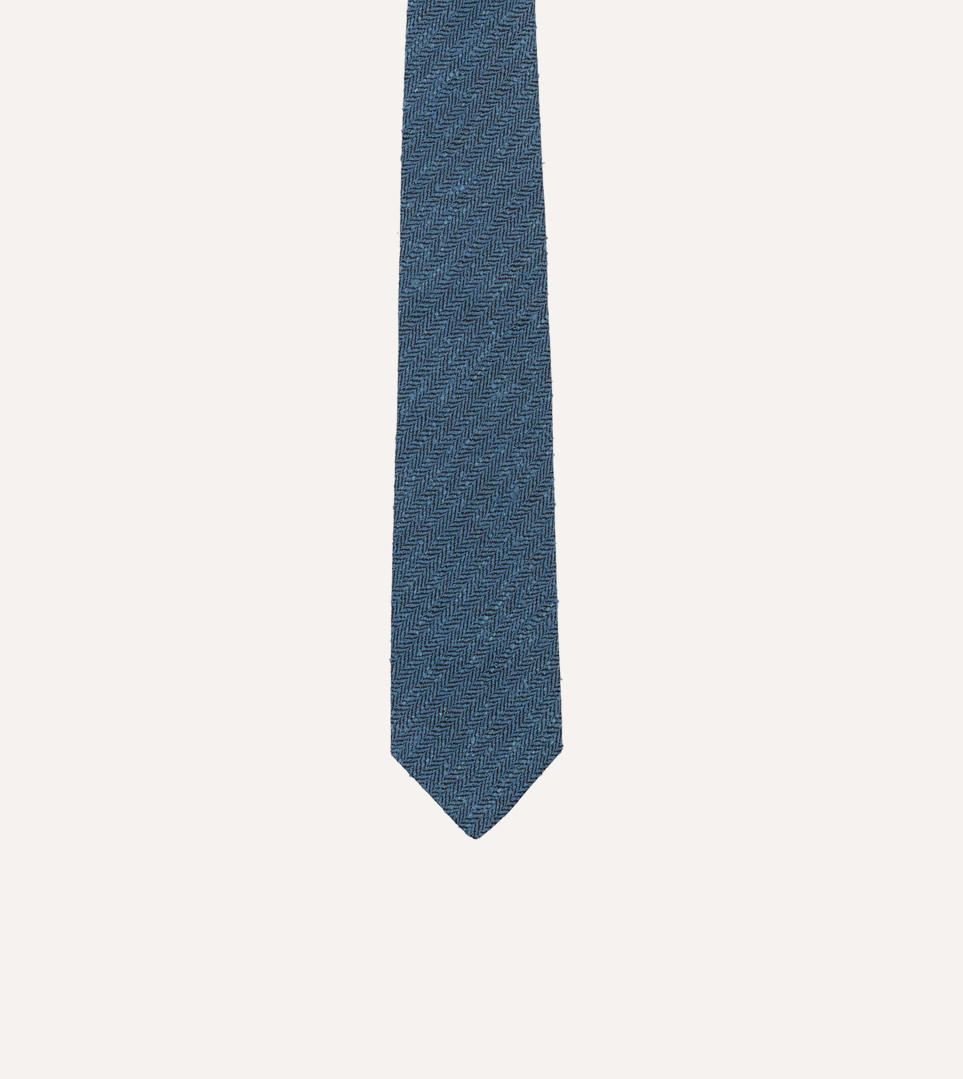 Premium Blue Herringbone Shantung Silk Necktie for Men - Elegant Formal Business & Wedding Accessories - Perfect for Office, Interviews & Special Occasions