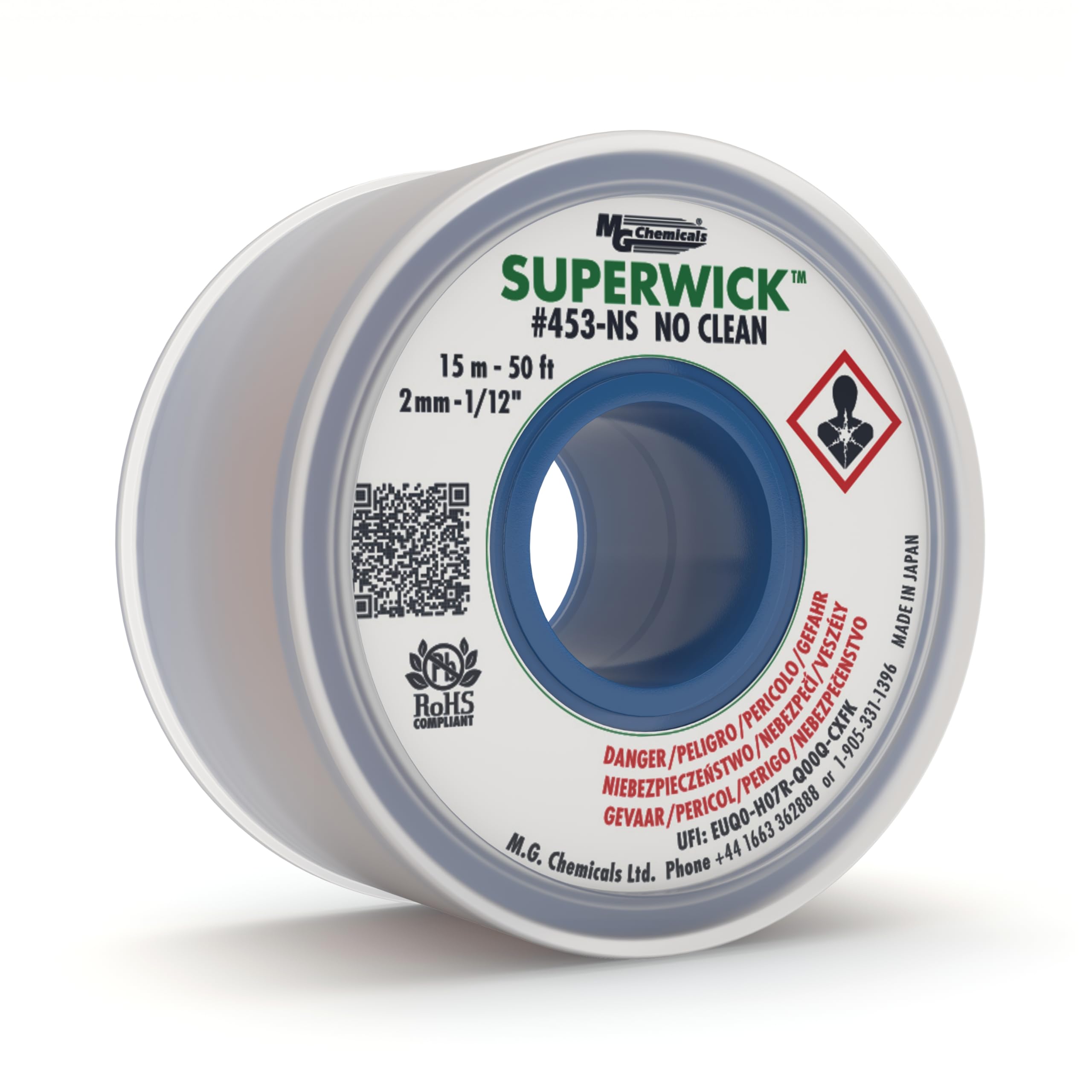 MG Chemicals 453-NS No Clean Super Wick Desoldering Braid #3 - 0.075