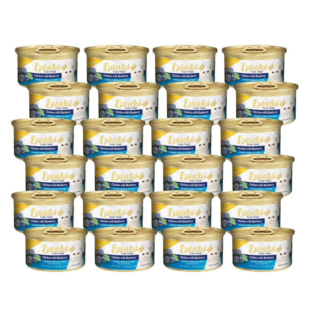[24-Pack] Aatas Premium Wet Cat Food Variety Bundle - Fruity Feast in Gravy & Diamond Dinner in Jelly - Complete Nutrition for Adult Cats - Perfect for Daily Meals, Weight Management & Picky Eaters