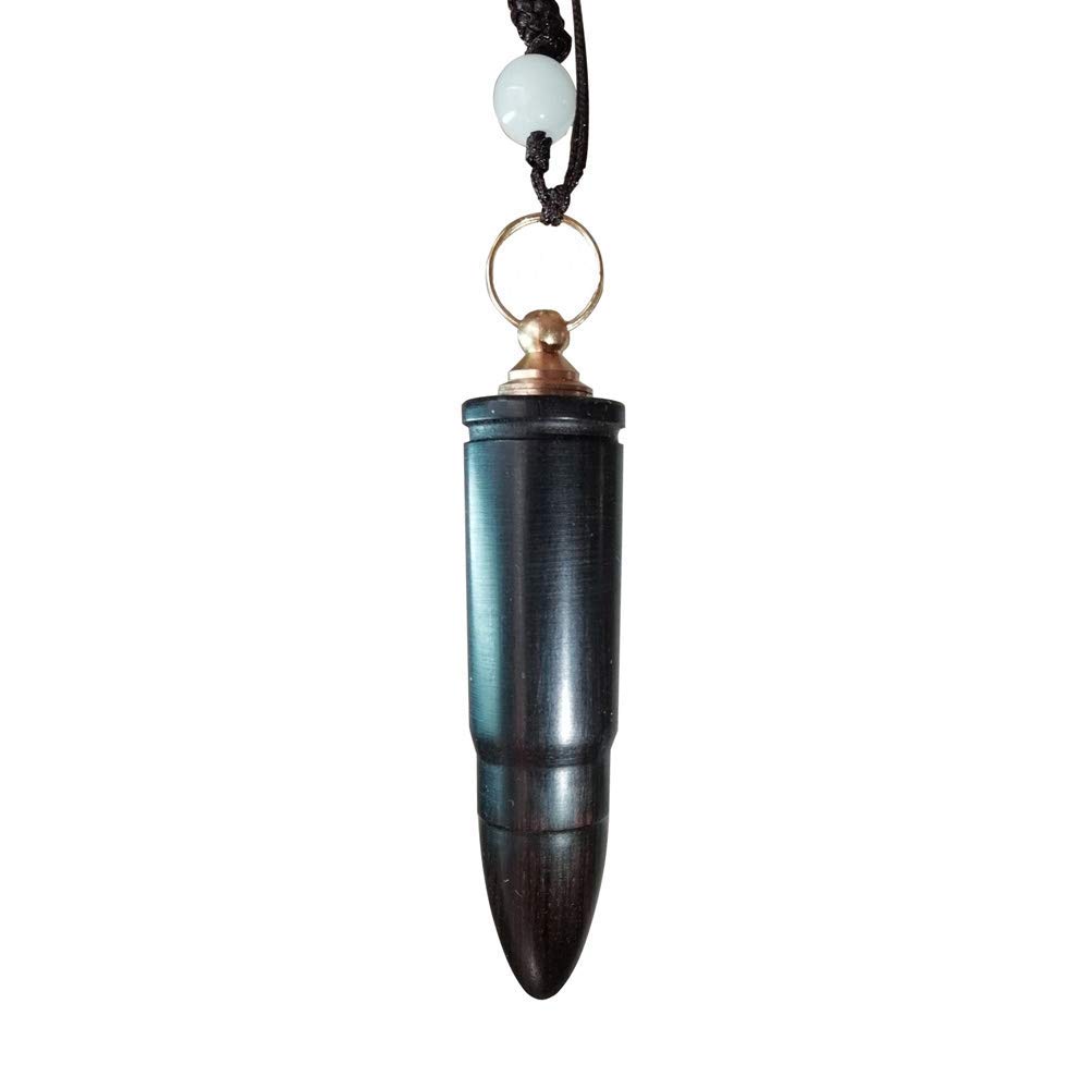 Lmbros Premium Black Snuff Bottle with Spoon & Funnel - Portable Vial Necklace Container for Tobacco, Herbs & Spices - Perfect for Travel, Outdoor Activities & Discreet Storage