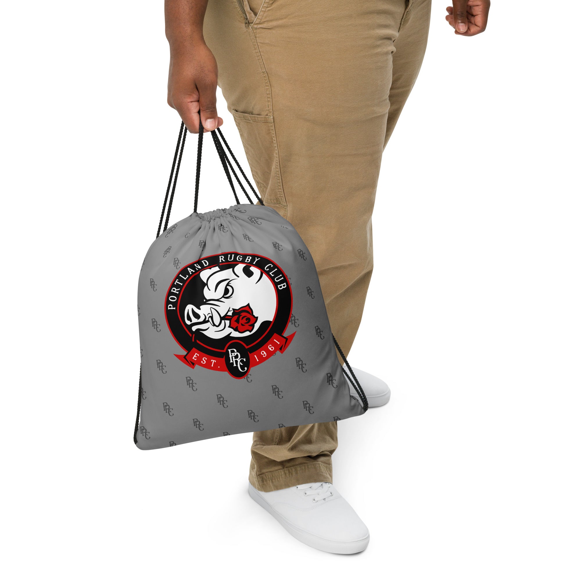 Portland Pigs Drawstring Backpack - Cute Piggy Design Gym Bag for Workout, Travel & School | Lightweight & Durable