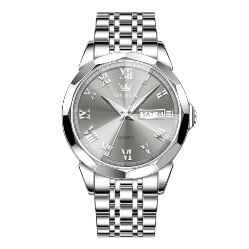 Silver Band Grey Roman Numeral Face-9990