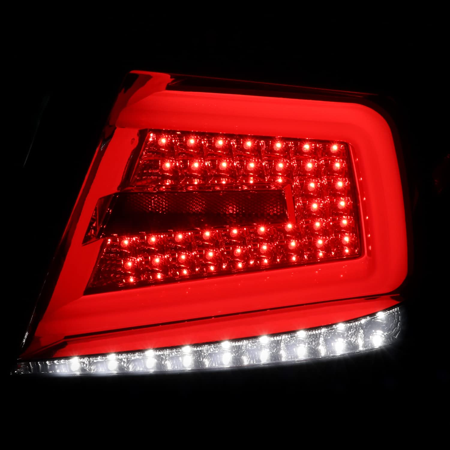 Spec-D Tuning Smoke Sequential LED Tail Lights with White LED Bar for 2008-2011 Subaru Impreza & WRX - Left & Right Pair Assembly - Upgrade Your Car's Rear Style for Night Driving & Enhanced Visibility