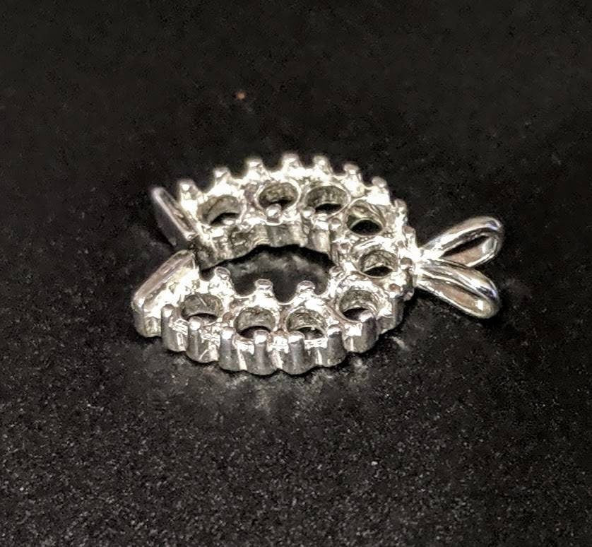2.25mm Round Multi-Stone Horseshoe Pendant Setting in Solid Sterling Silver or 14kt Gold | Handcrafted in USA | Perfect for Necklaces, Bracelets & Jewelry Making