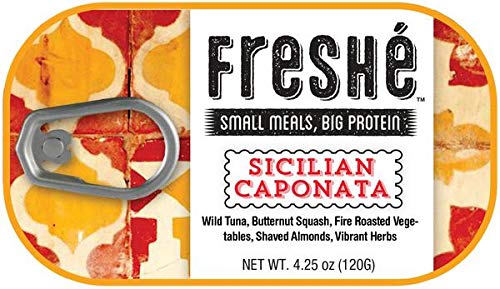 Freshé Gourmet Canned Tuna (Sicilian Caponata, 10 Pack of 4.25 oz) - Sustainably Caught Skipjack Tuna, Gluten Free, High Protein - Perfect for Backpacking, Camping & Emergency Food Supplies