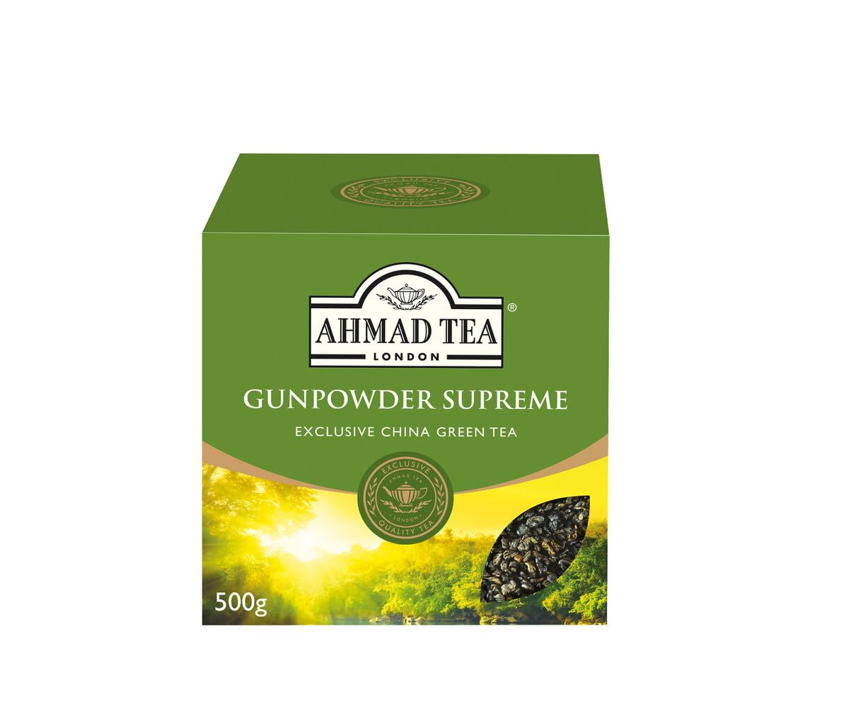 Ahmad Tea Gunpowder Green Tea - 500g (17.6 oz) Pack of 1 | Premium Loose Leaf Tea for Brewing, Iced Tea & Tea Ceremonies | Perfect for Home, Office & Gifting