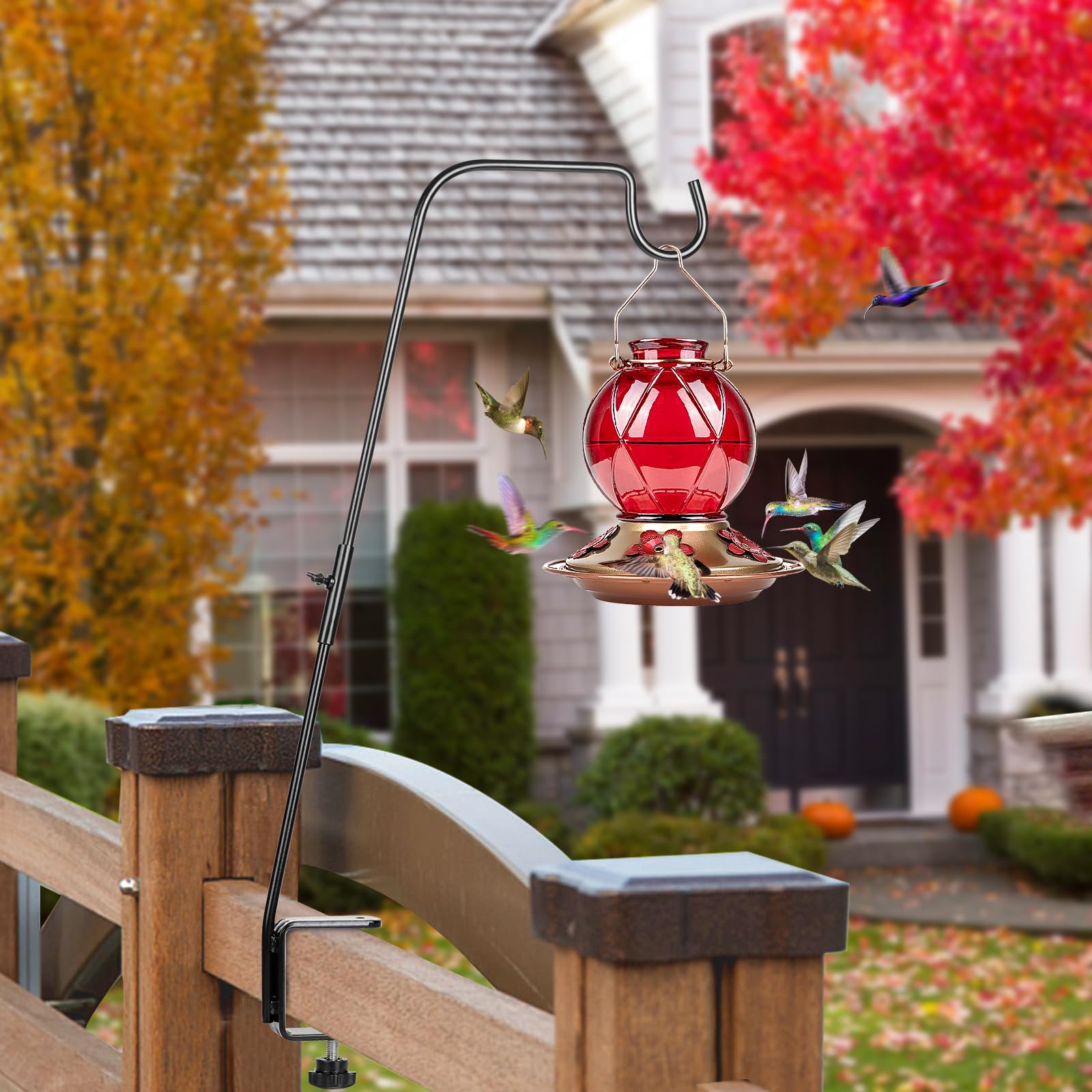 BOLITE 28 Inch Heavy Duty Deck Hook - Bird Feeder Hanger for Hummingbird Feeders, Planters, Lanterns & Wind Chimes - Perfect for Outdoor Decor, Garden Hanging & Holiday Decorations