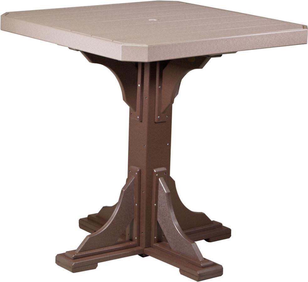 LuxCraft 41-inch Square Outdoor Dining Table - Recycled Plastic Eco-Friendly Patio Furniture for Garden, Deck & Backyard