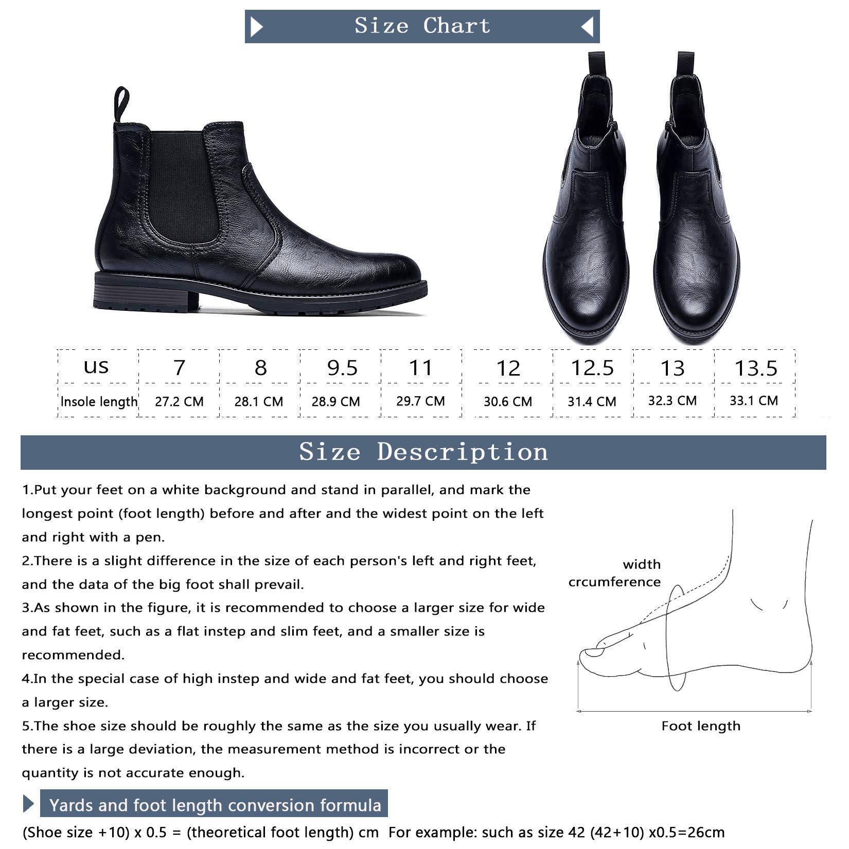 Men's Chelsea Boots - Slip On Formal Dress & Casual Ankle Boots for Men | Perfect for Office, Date Night & Everyday Wear