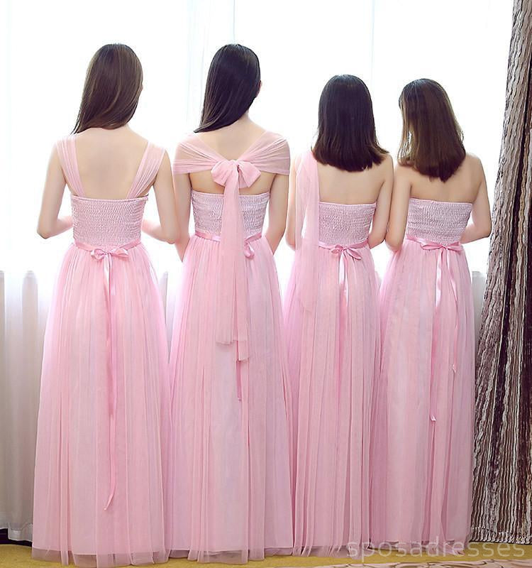 Elegant Mismatched Blue Tulle Long Bridesmaid Dresses - Formal Wedding Party Gowns for Bridal Shower, Bachelorette & Special Occasions - Style BD006