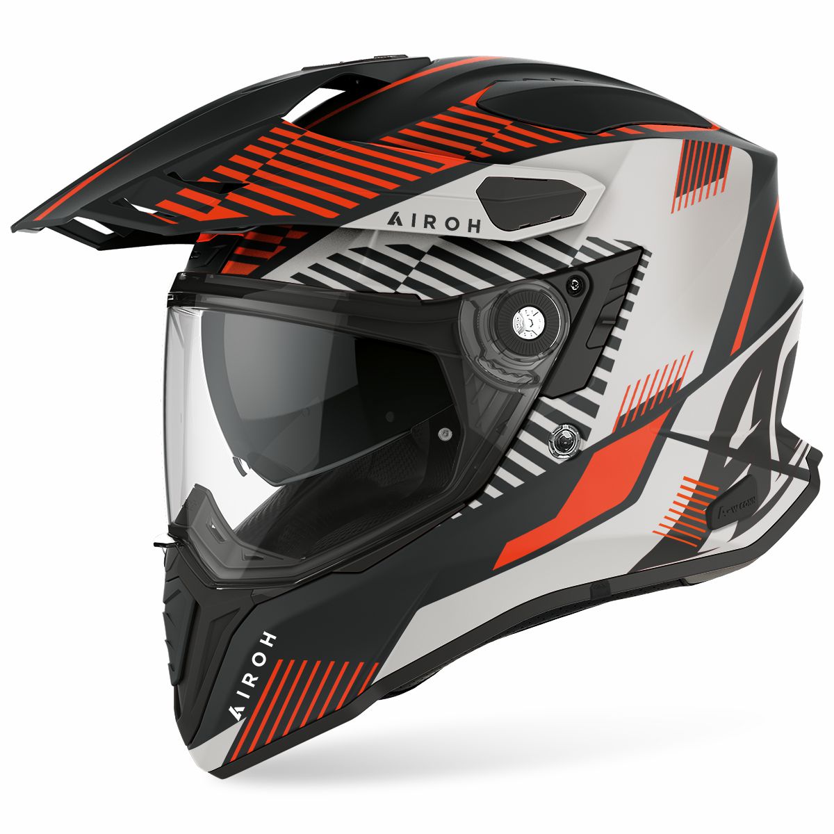 Airoh Commander Adventure Matt Boost Orange Motorcycle Helmet - Lightweight, Durable & DOT Certified for Off-Road Riding & Adventure Tours