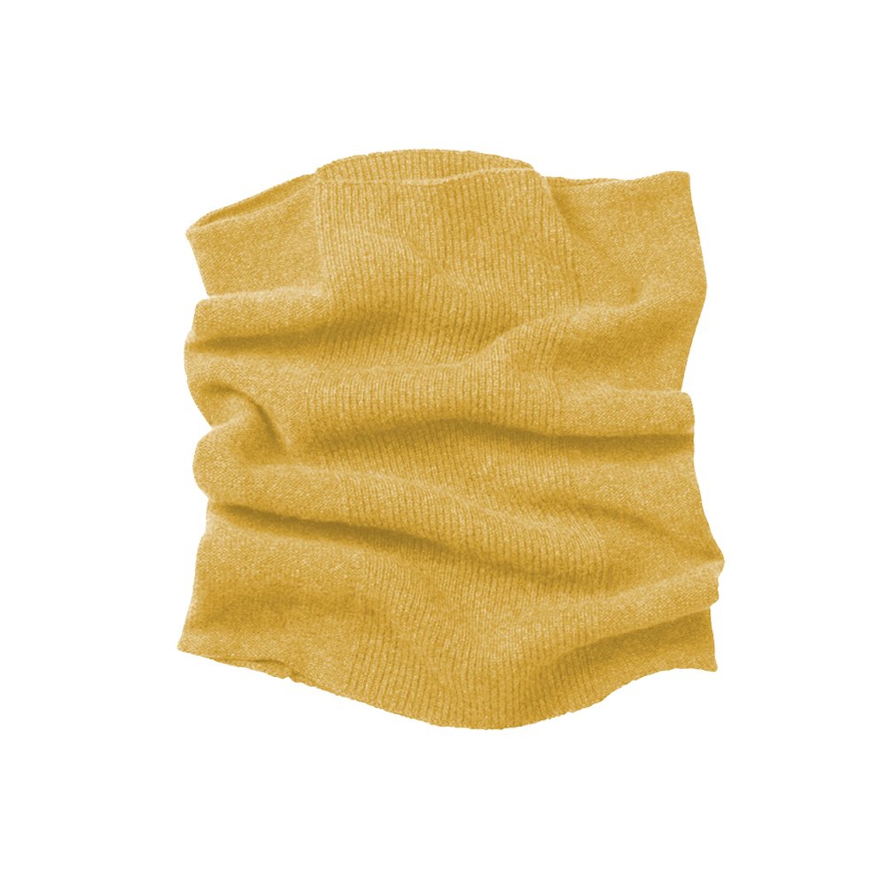 Parisbonbon Men's 100% Cashmere Ribbed Neck Warmer Scarf - Soft Winter Accessory in Vanilla Yellow, One Size Fits All - Perfect for Cold Weather, Outdoor Activities & Stylish Layering