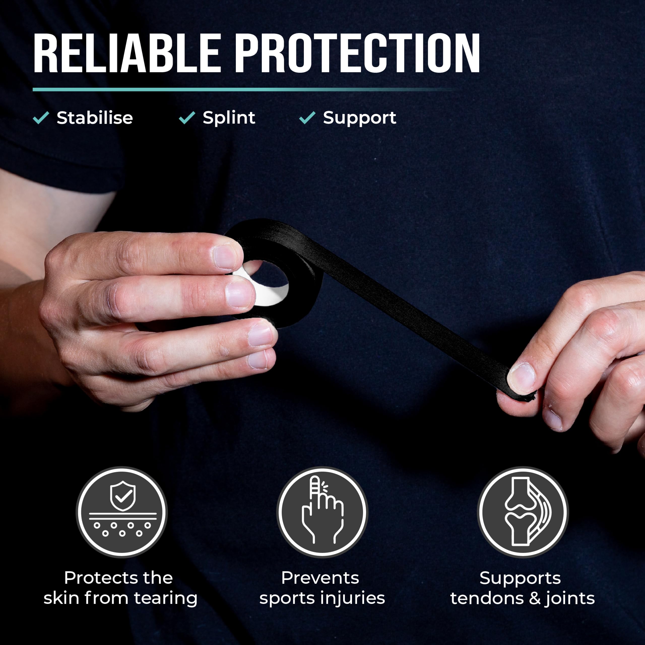 **Extra Strong Finger Tape for Sports - 3 Rolls Athletic Tape for Weightlifting, Volleyball, Climbing, BJJ & Basketball | Skin-Friendly & Secure Grip | Ideal for Gym, Outdoor & Competitive Sports**