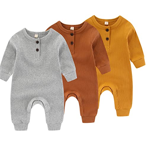 3pack Long Sleeve Gray+tan+yellow