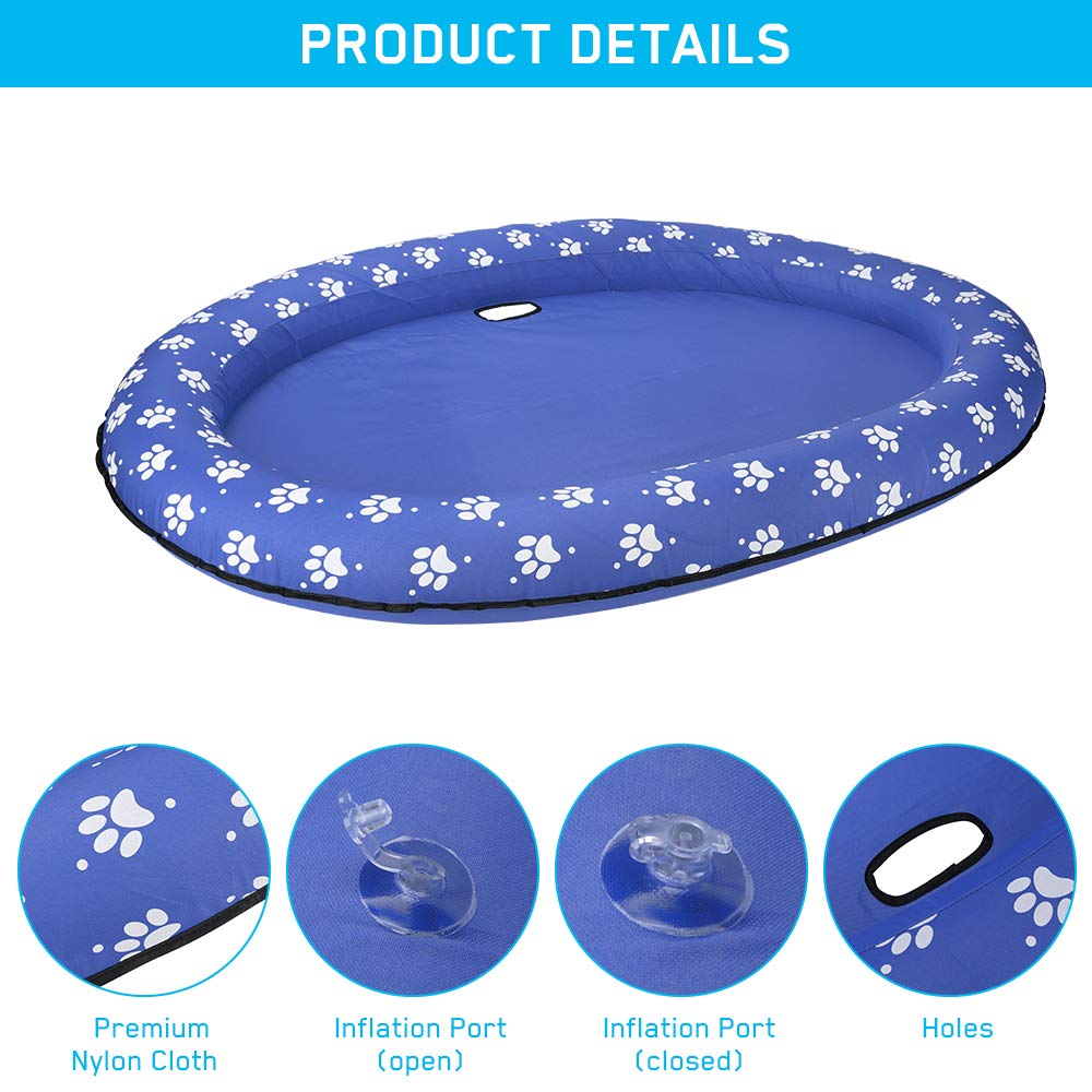**Thickened 55x38 Inch (140x96 cm) Inflatable Dog Pool Float for Large Dogs & Puppies - Durable Summer Swimming Float for Adults & Pets - Perfect for Backyard Pools, Lakes, and Beach Vacations**
