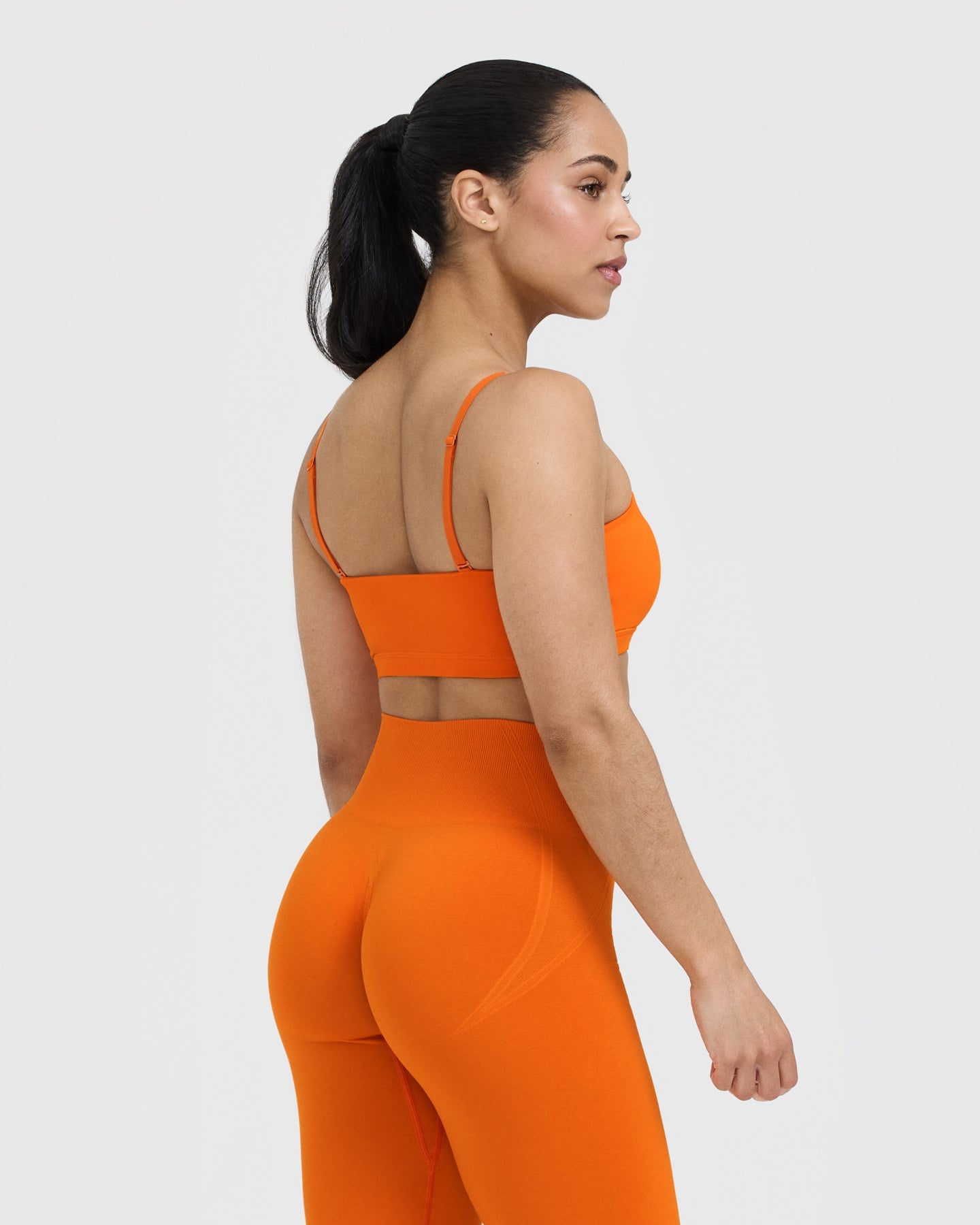 Flame Orange Bandeau Bralette - Comfortable Wireless Bra for Everyday Wear | Yoga, Lounge, Sleep & Layering
